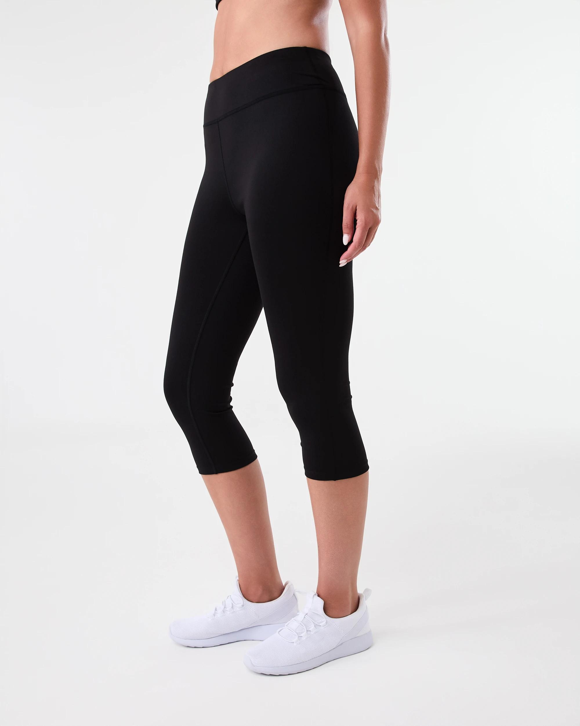 3 Active Womens Core Crop Everyday Comfort Leggings BLACK, 3 of 5