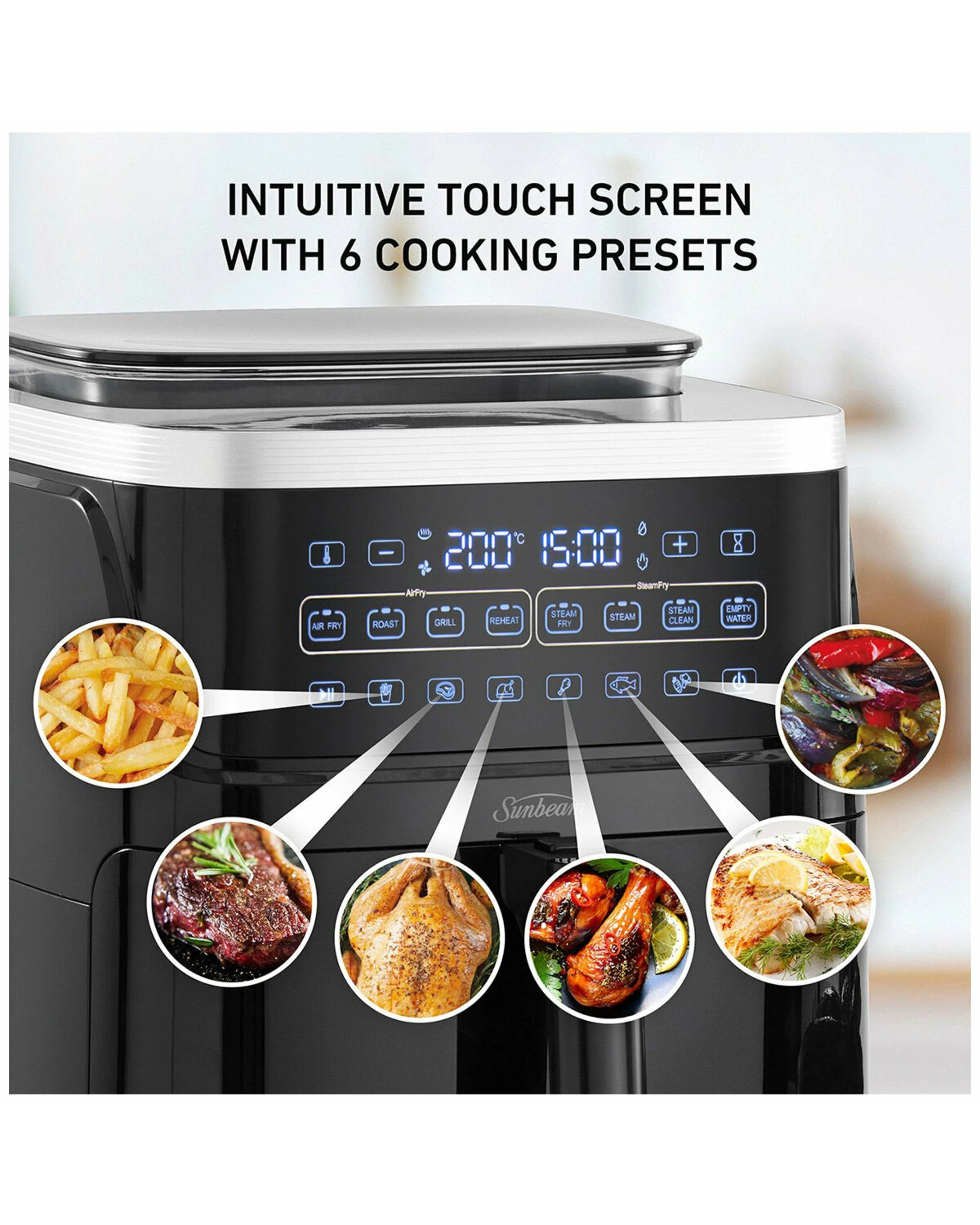 5 Sunbeam SteamFry Air Fryer + Steam - BLACK, 5 of 5