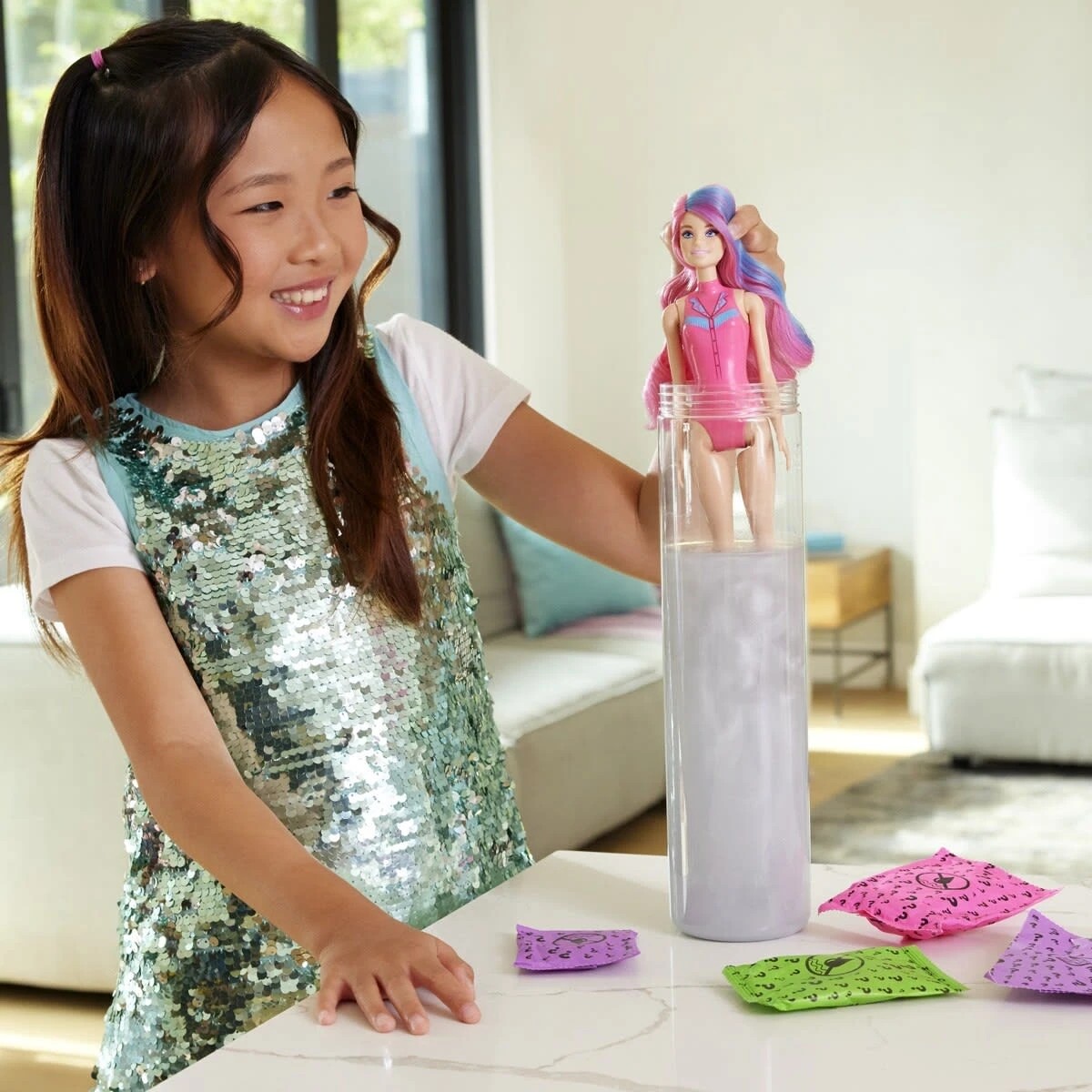 5 Barbie Color Reveal Pop Reveal Shakes Series Doll Playset - Assorted, 5 of 5