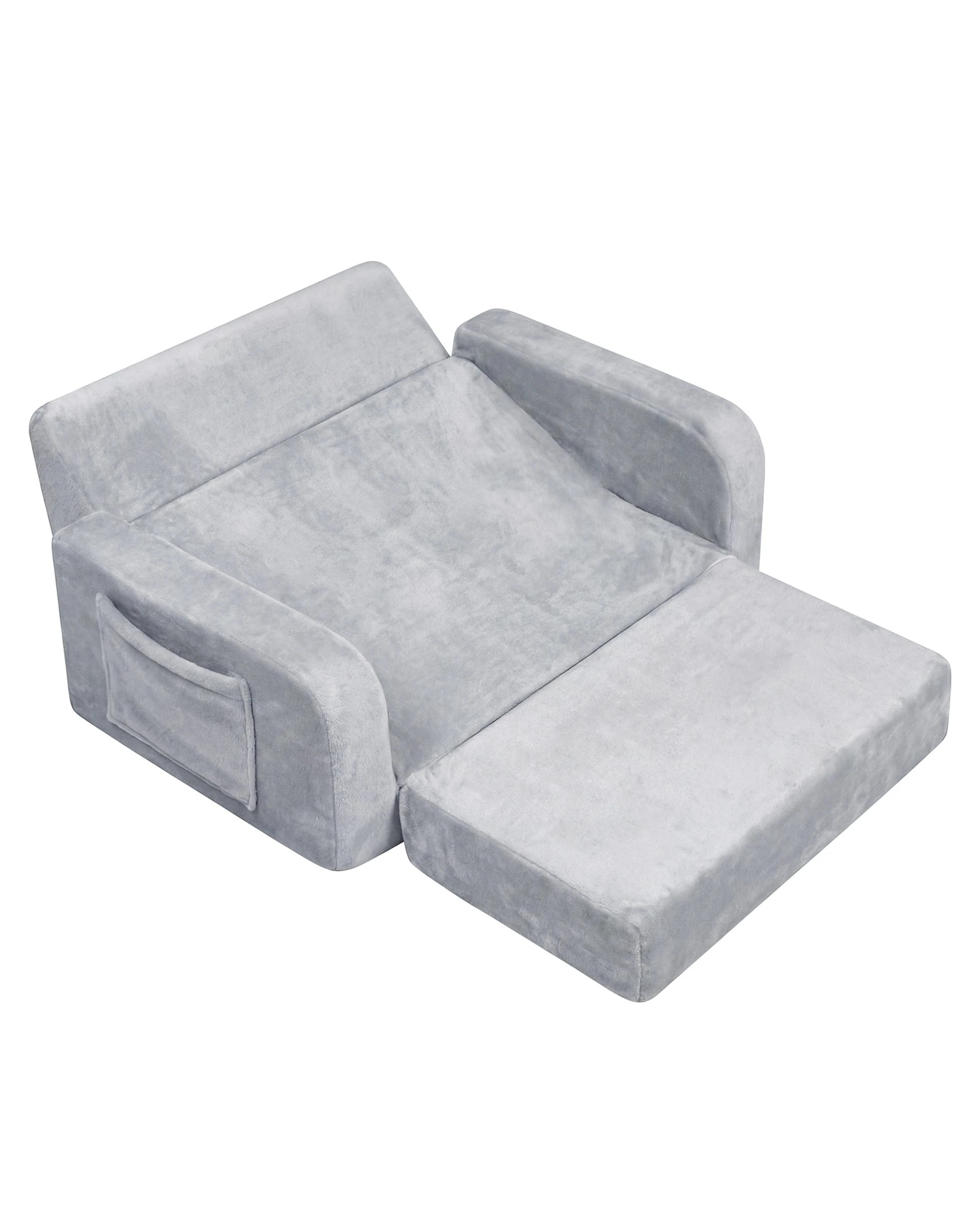 6 ADVWIN 3-in-1 Kids Loveseat Sofa Toddler Couch Chair & Lounger - Grey, 6 of 10