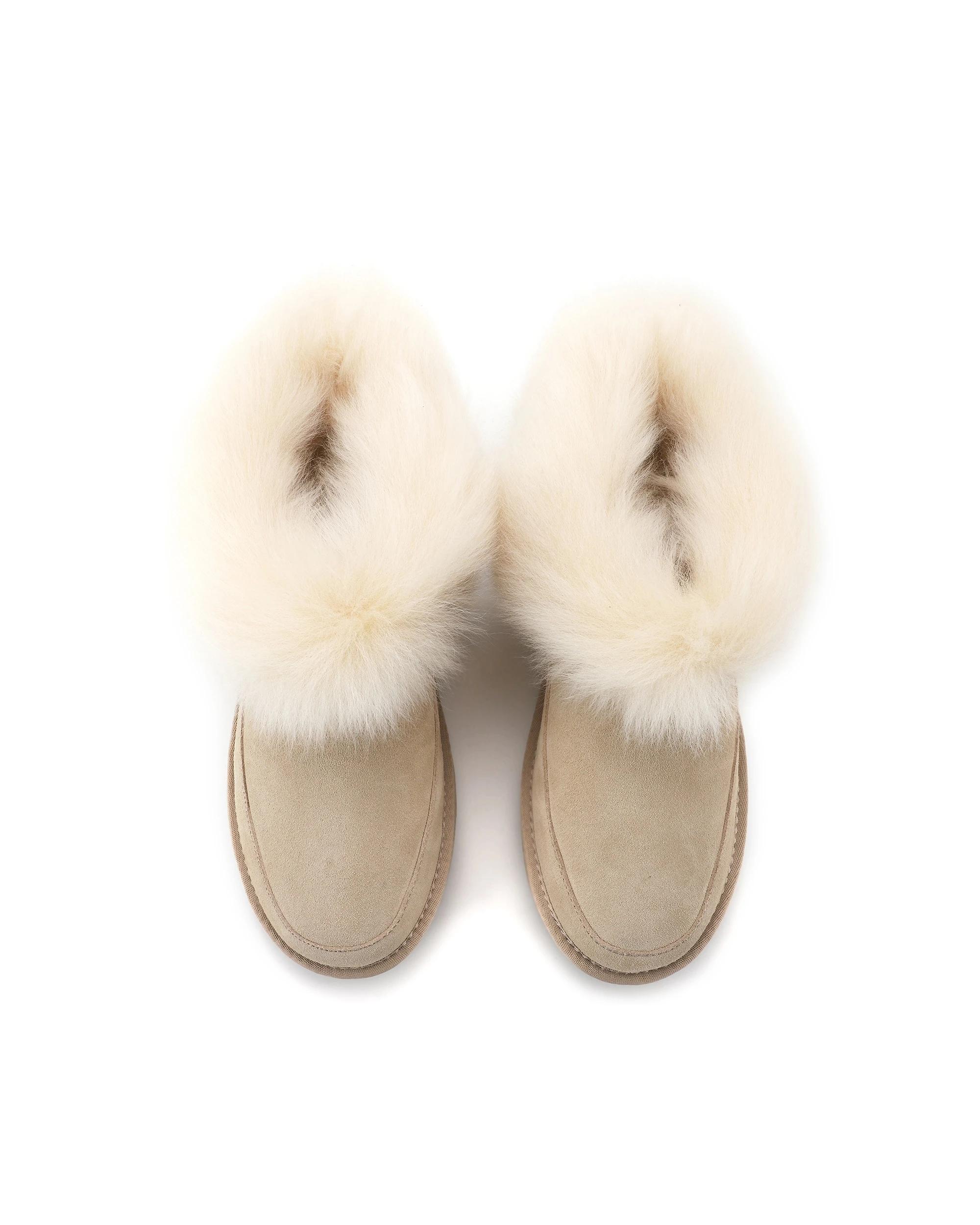 5 AUS WOOLI Luxe Sheepskin Wool-Trim Ankle UGG Boots SAND, 5 of 6