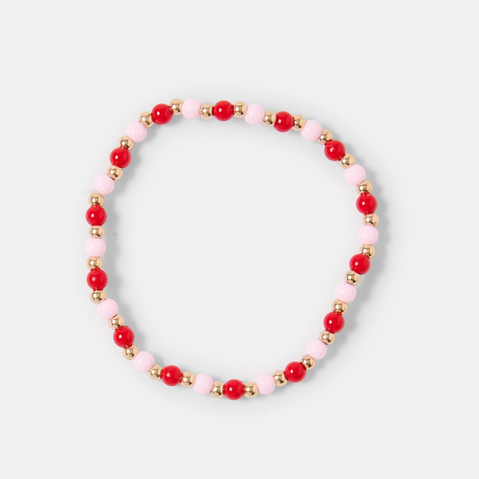 5 4 Pack Flower Bracelets - Gold Tone, Pink, Red and White, 5 of 6