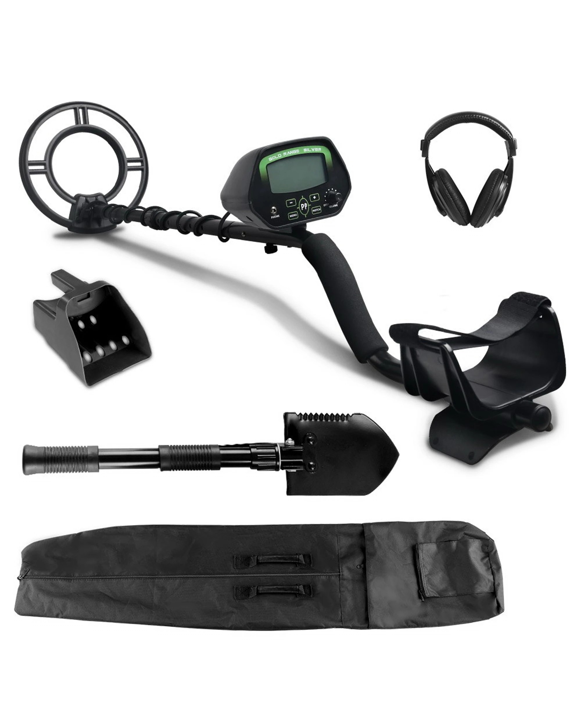 1 Weisshorn Metal Detector 220MM Deep Sensitive Waterproof Treasure Hunter Gold Digger Shovel - Black, 1 of 4