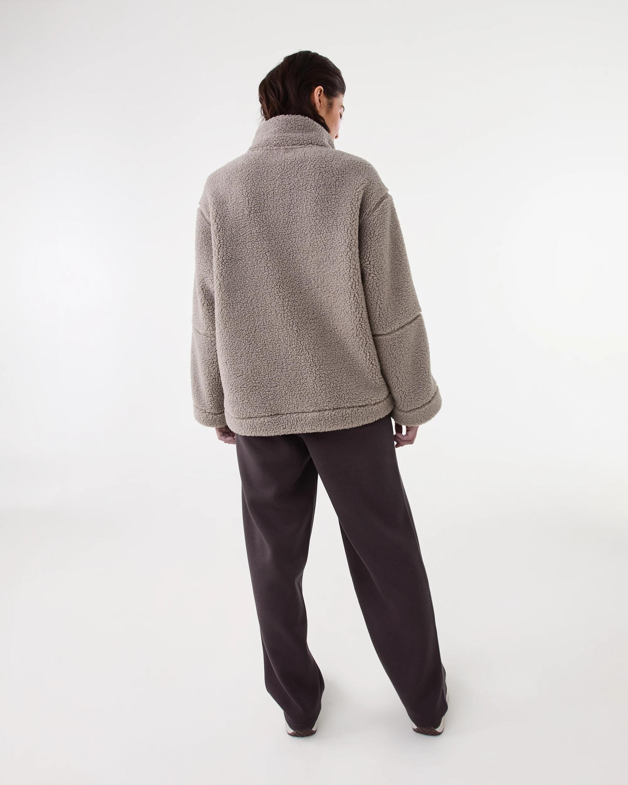 4 Active Womens Outdoor Sherpa Jacket Brn Drift, 4 of 10