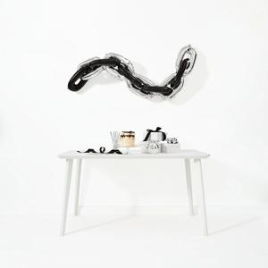 10 Piece Silver Look and Black Chain Foil Balloons