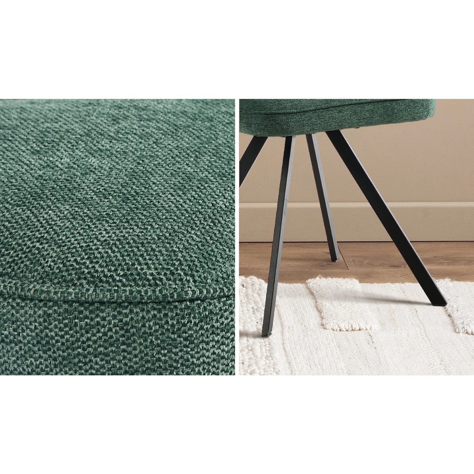 6 Oikiture 2x Dining Chair Kitchen Seat Linen Fabric Accent Chair - Green, 6 of 9