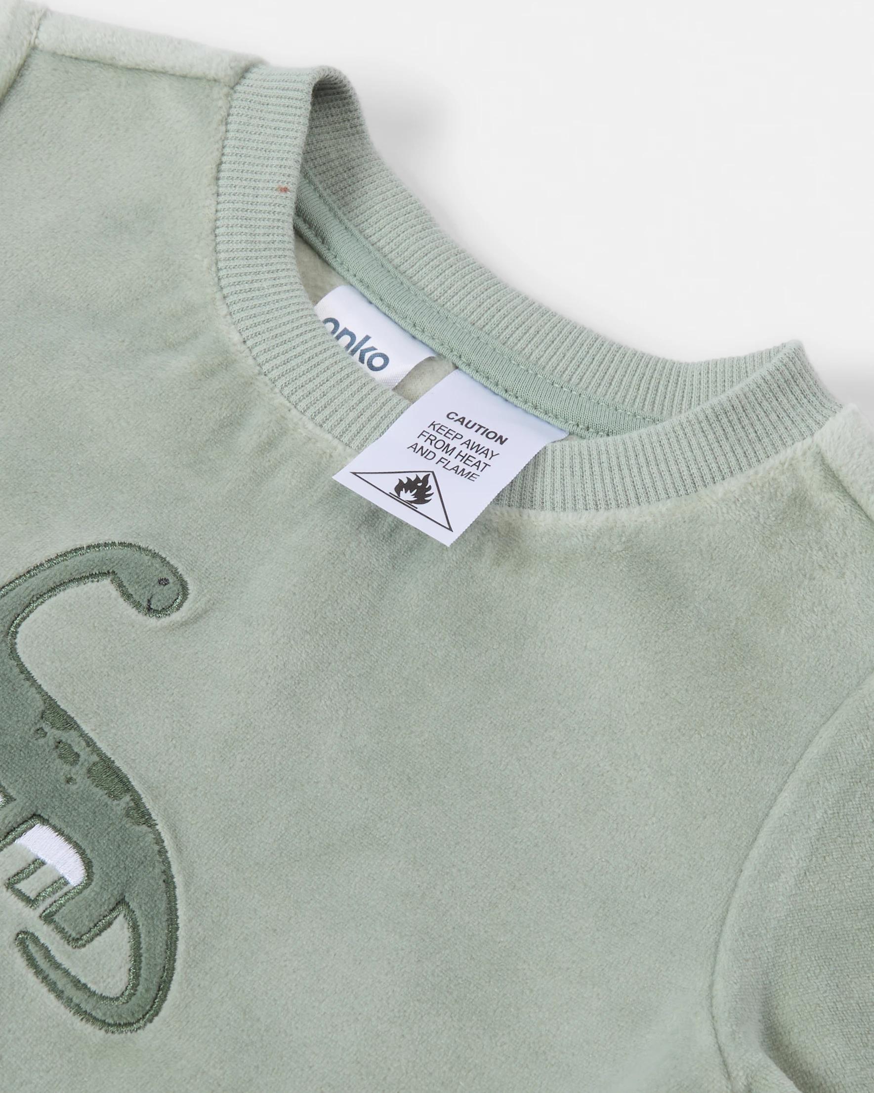 5 Twosie Fleece Pyjama Set Grn Dino, 5 of 7