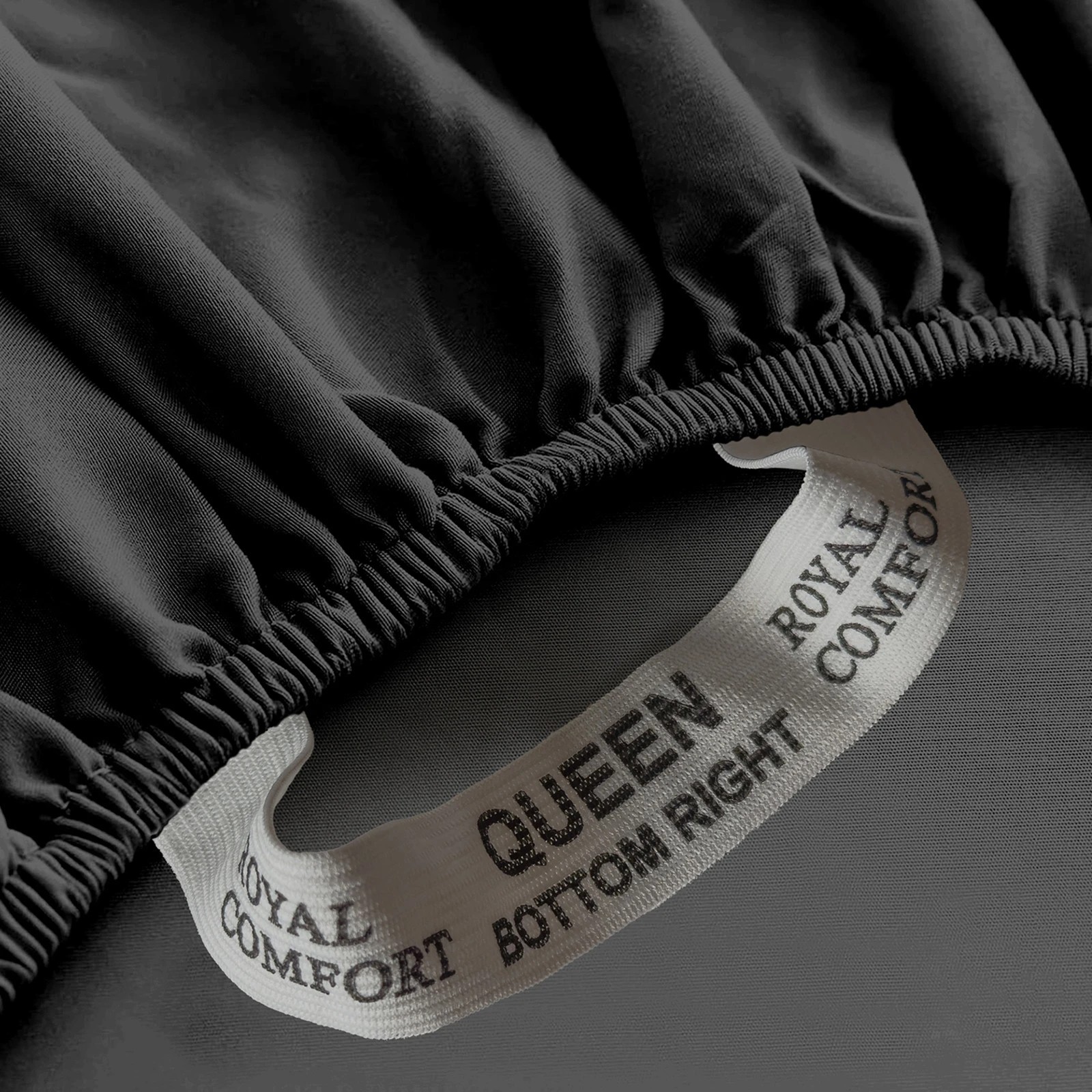 3 Royal Comfort Opulence Washed Microfibre Sheet Set - Queen Bed - Charcoal, 3 of 5