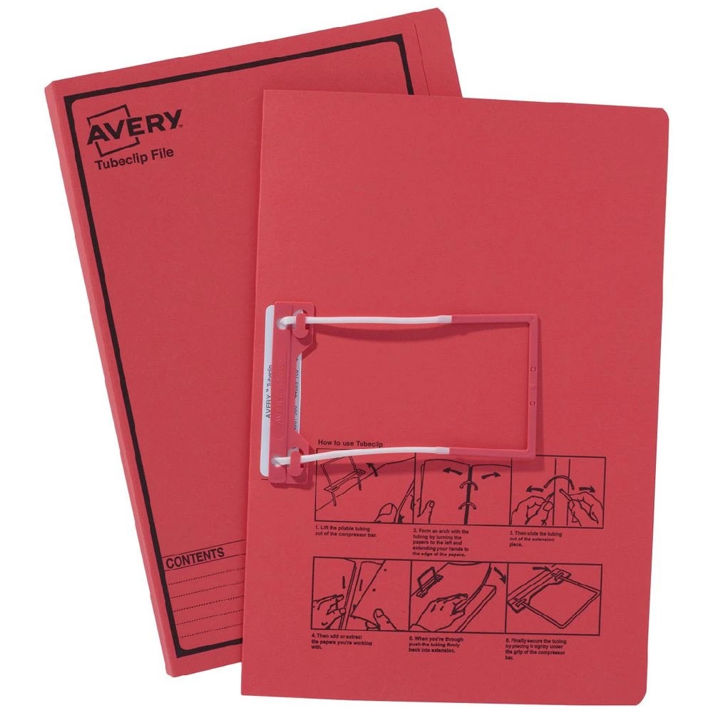 1 Avery Foolscap Tubeclip File Red, 1 of 7