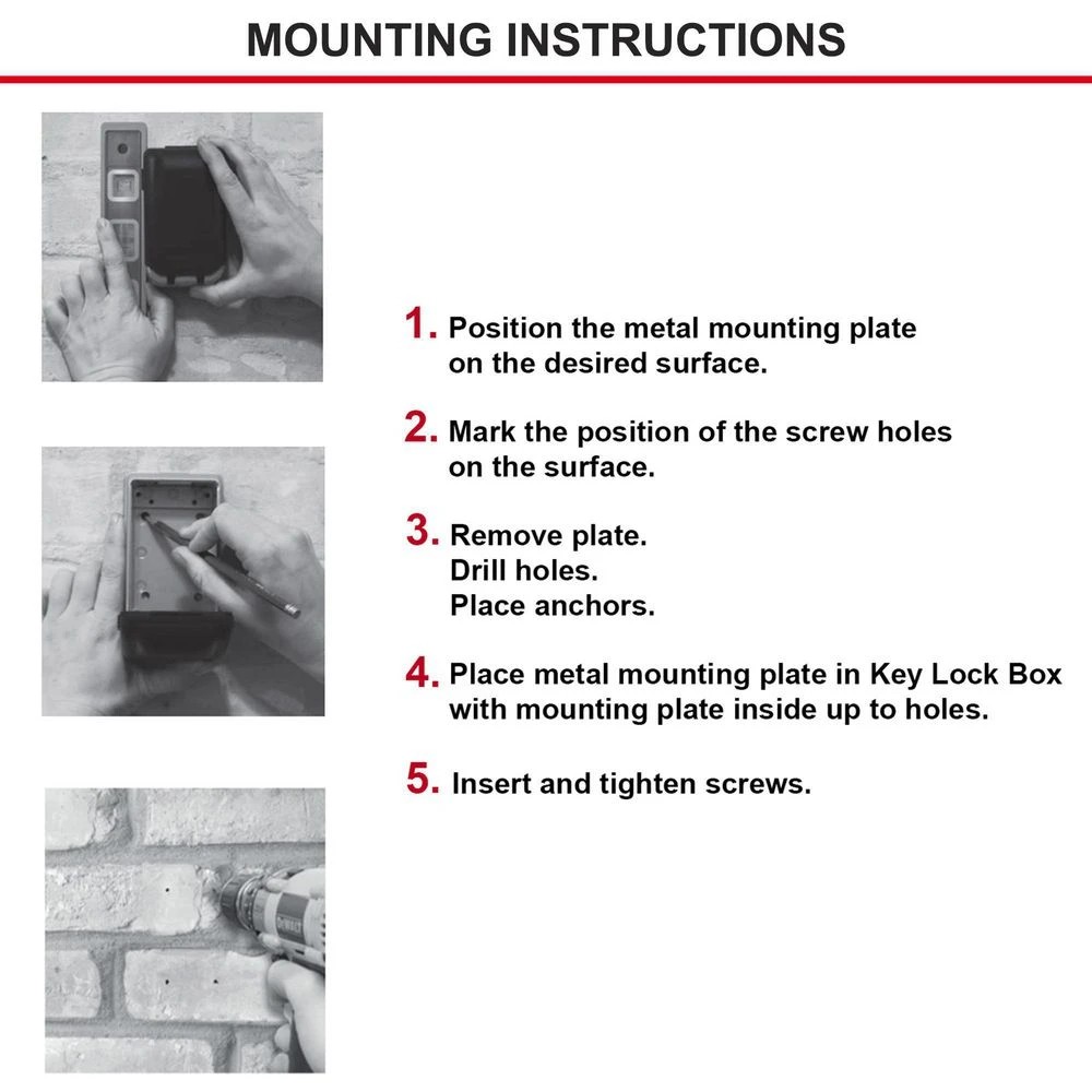 6 Master Lock Wall Mountable Combination Lock Key Safe, 6 of 10