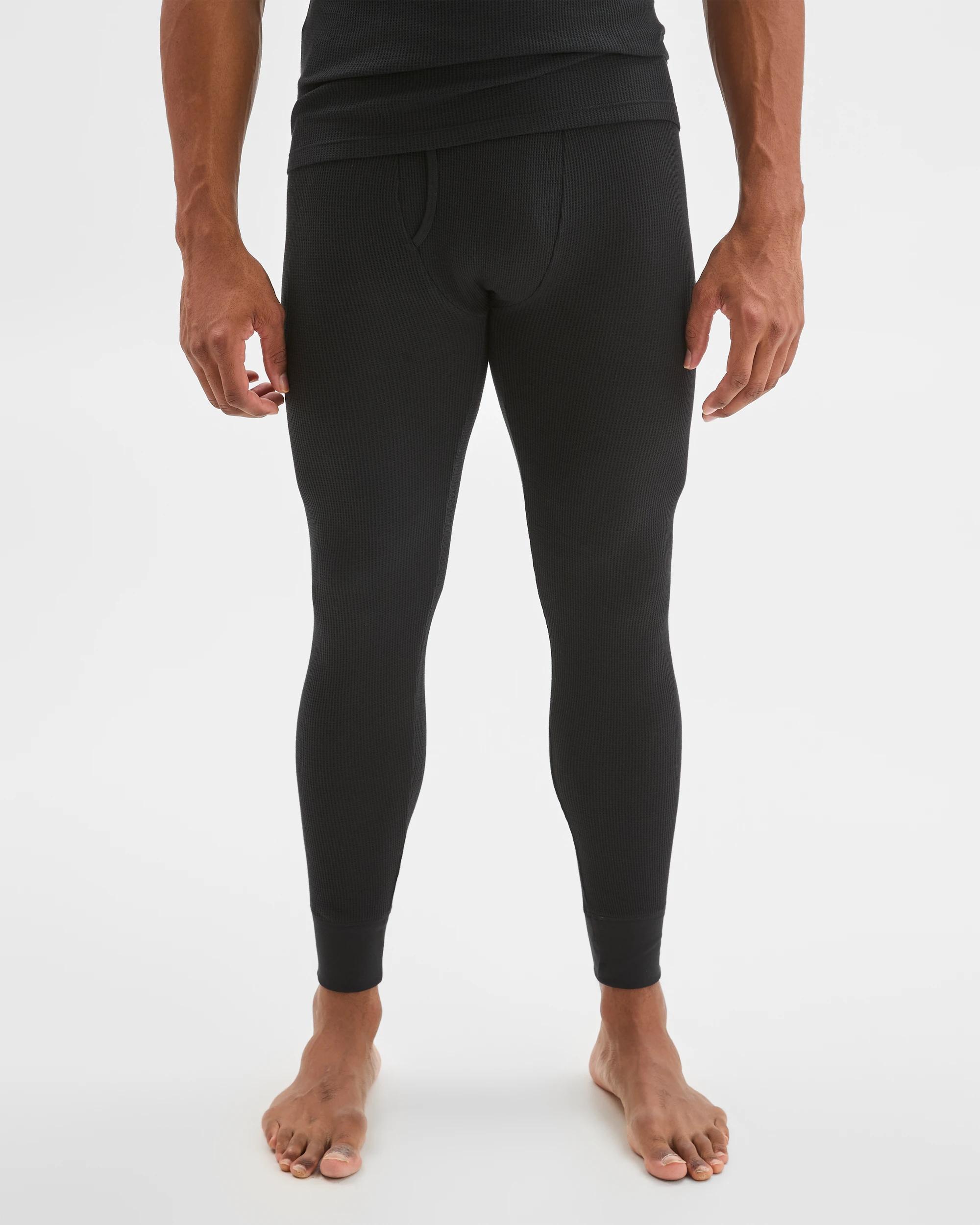 4 Maxx Australian Cotton Blend Waffle Thermal Pants BLACK, 4 of 5