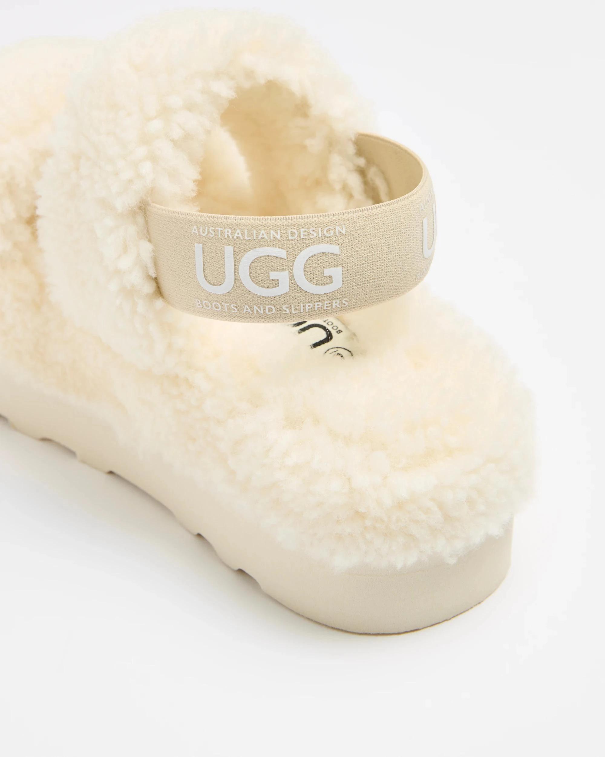 3 Australian Design Ugg Boots and Slippers Womens Genuine Sheepskin Double Strap Sling Back Slipper IVORY, 3 of 3