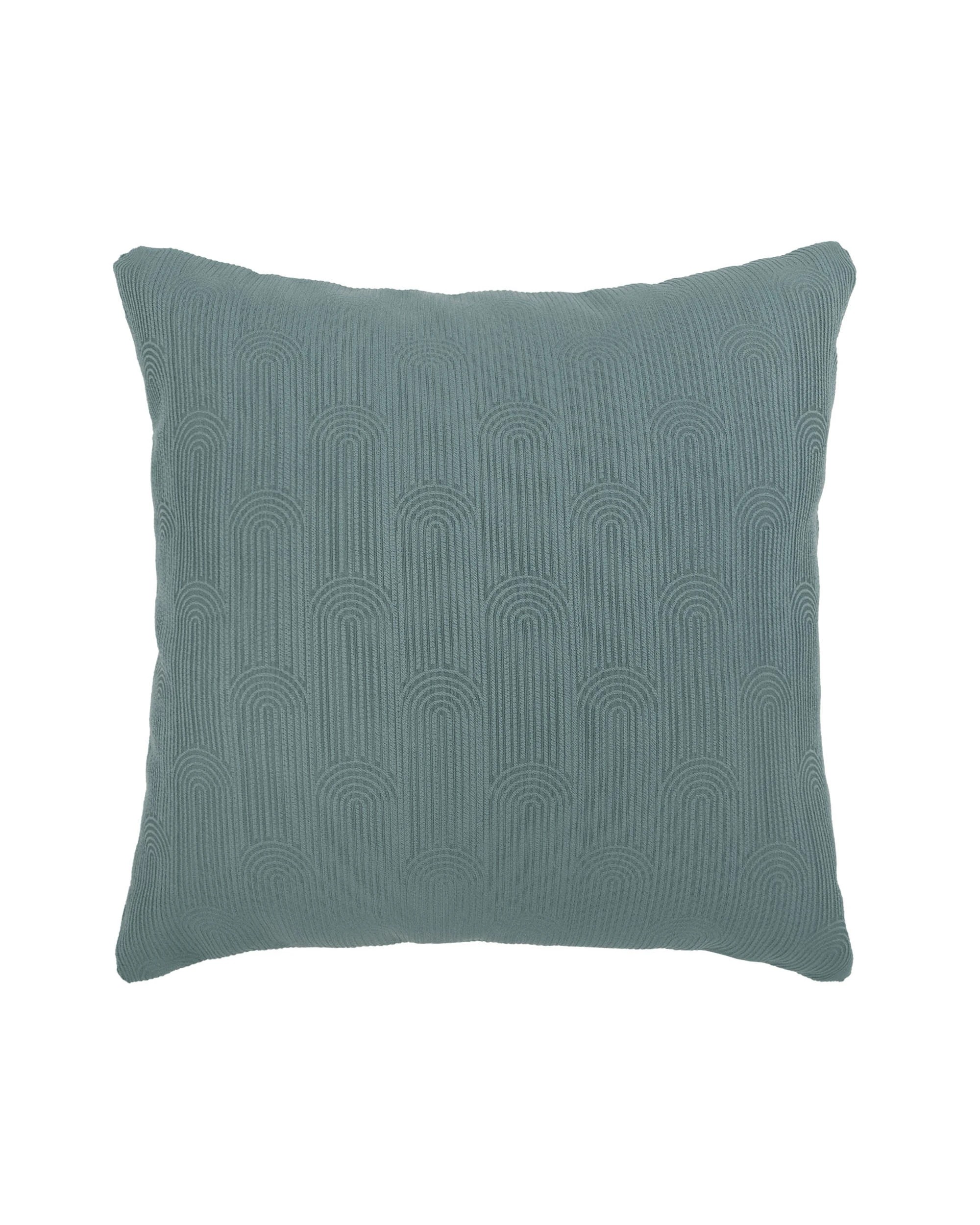 1 Bambury Eva Jacquard Arches Square Cushion - Blue, 1 of 3