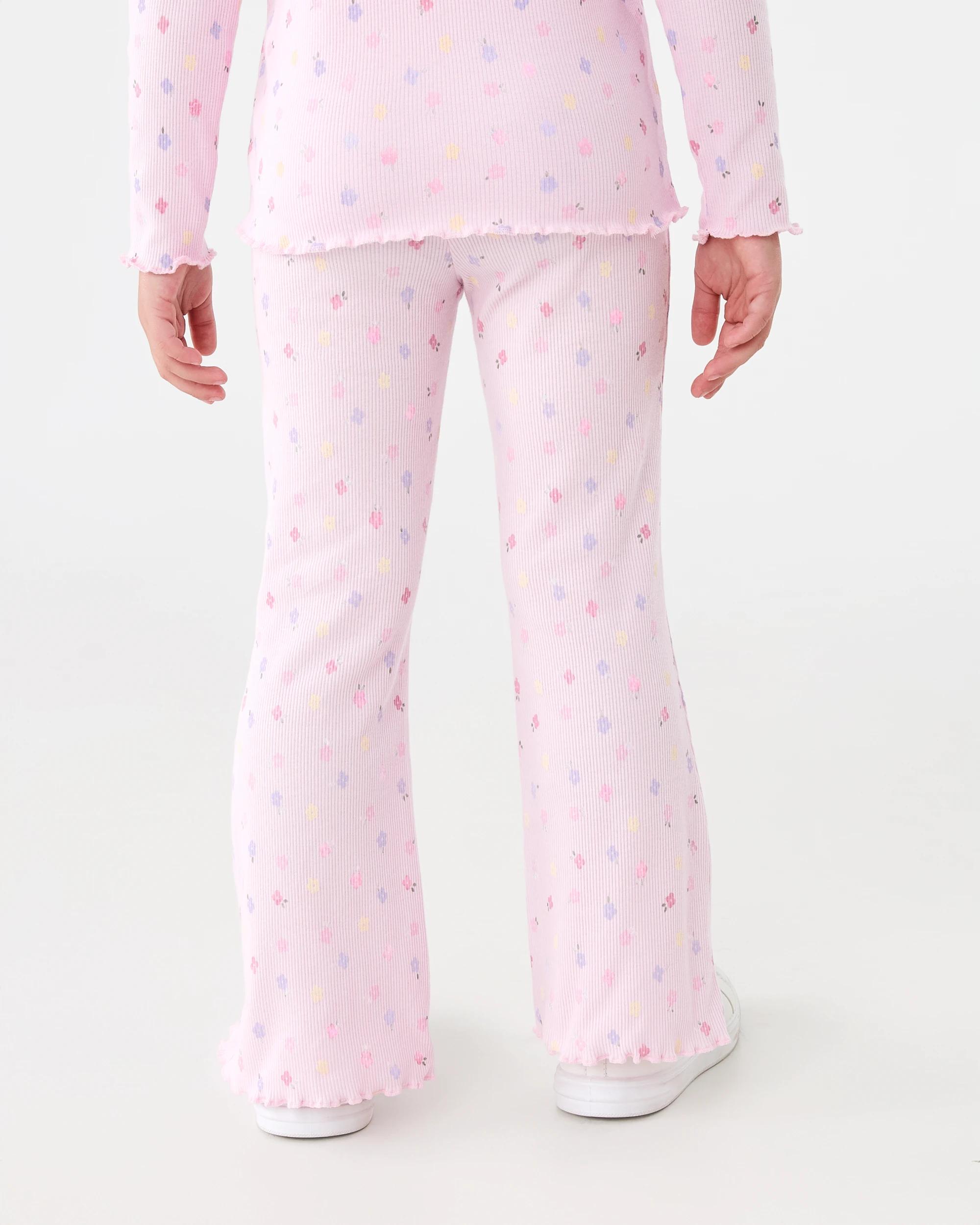 2 Rib Flare Leggings Pnk Flwrs, 2 of 6