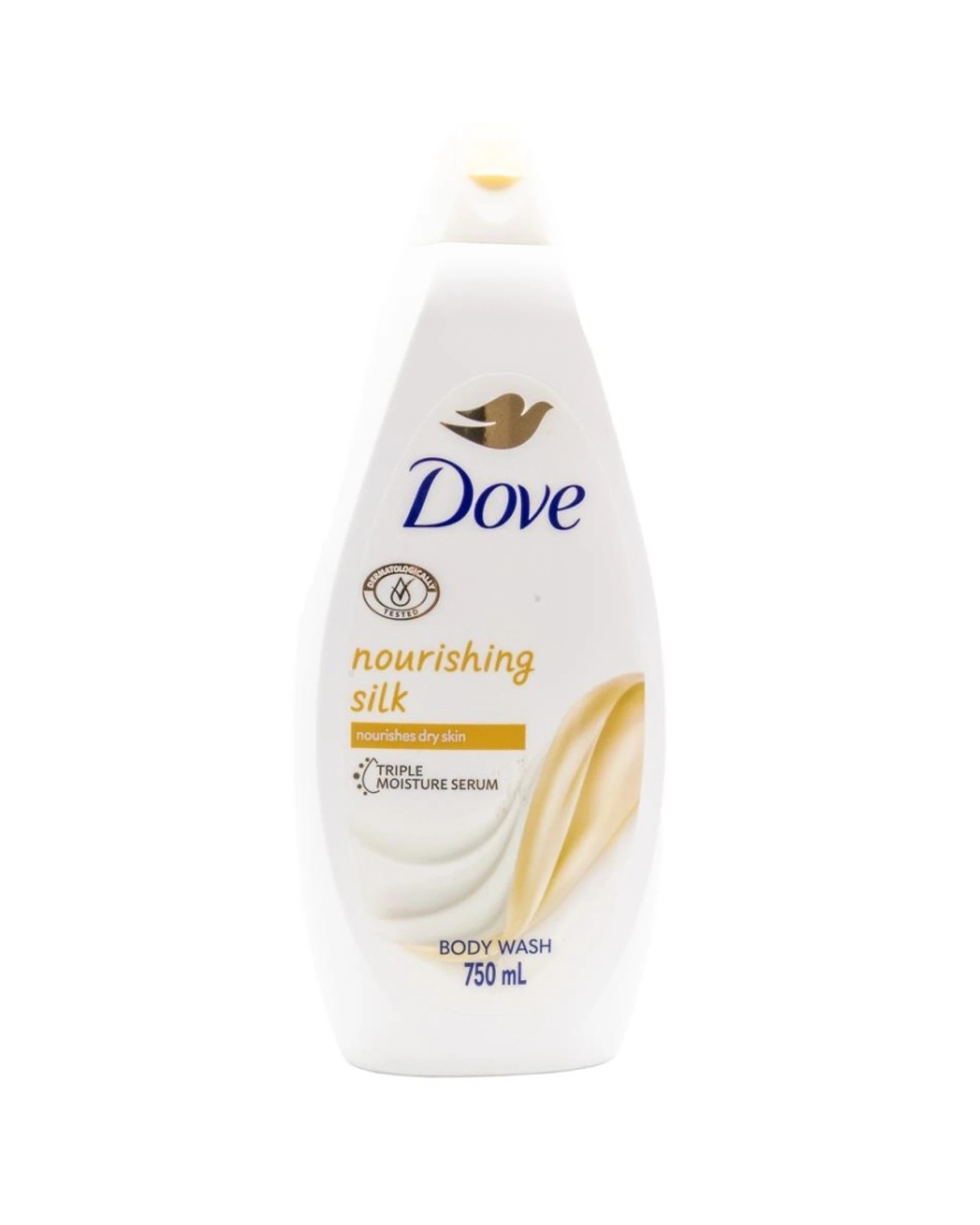 2 Dove 4PK Nourishing Silk Triple Moisture Serum Body Wash For Dry Skin 750ml - White, 2 of 3