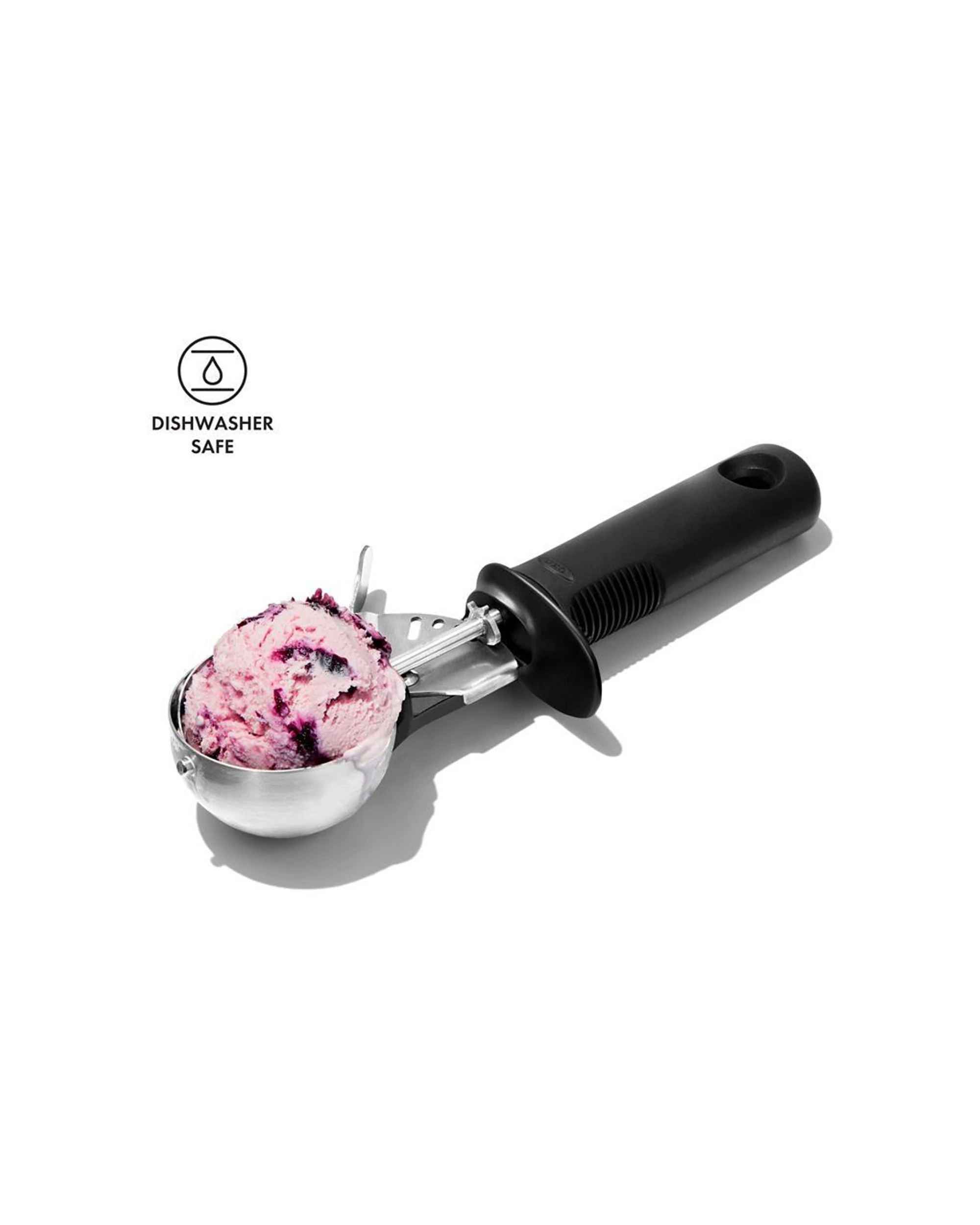 2 Oxo Stainless Steel Trigger Ice Cream Scoop With Non Slip Handle Finger Guard - Black, 2 of 6