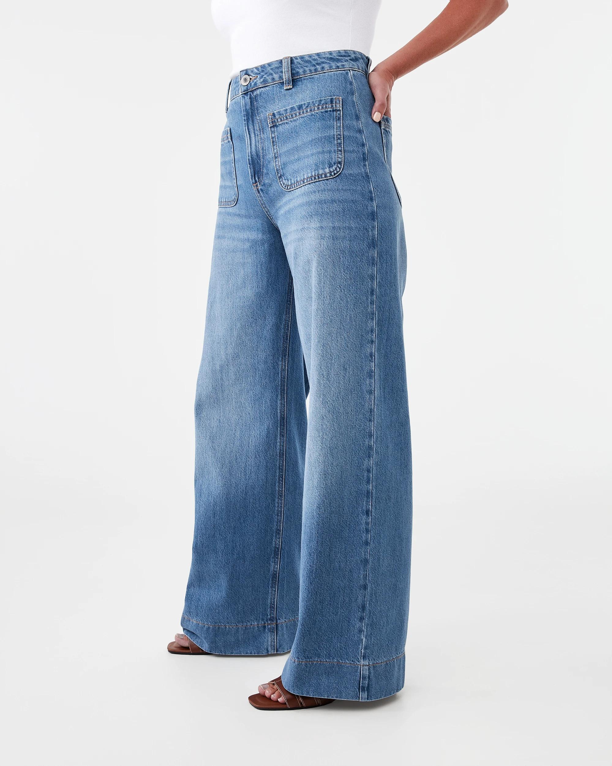 3 Wide Leg Pocket Jeans MID WASH, 3 of 10