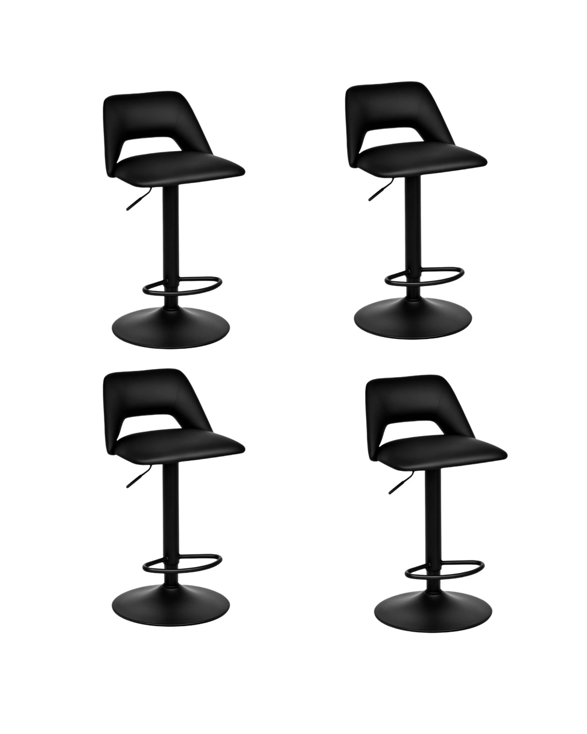 1 Advwin Set of 4 Bar Stools Adjustable Swivel Counter Stools Gas Lift Bar Chairs, 1 of 10