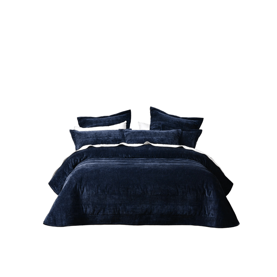 1 Bianca Bedding Cyrano Indigo Quilted Chenille Velvet Coverlet Set with 2 Pillowcases - Purple, 1 of 5