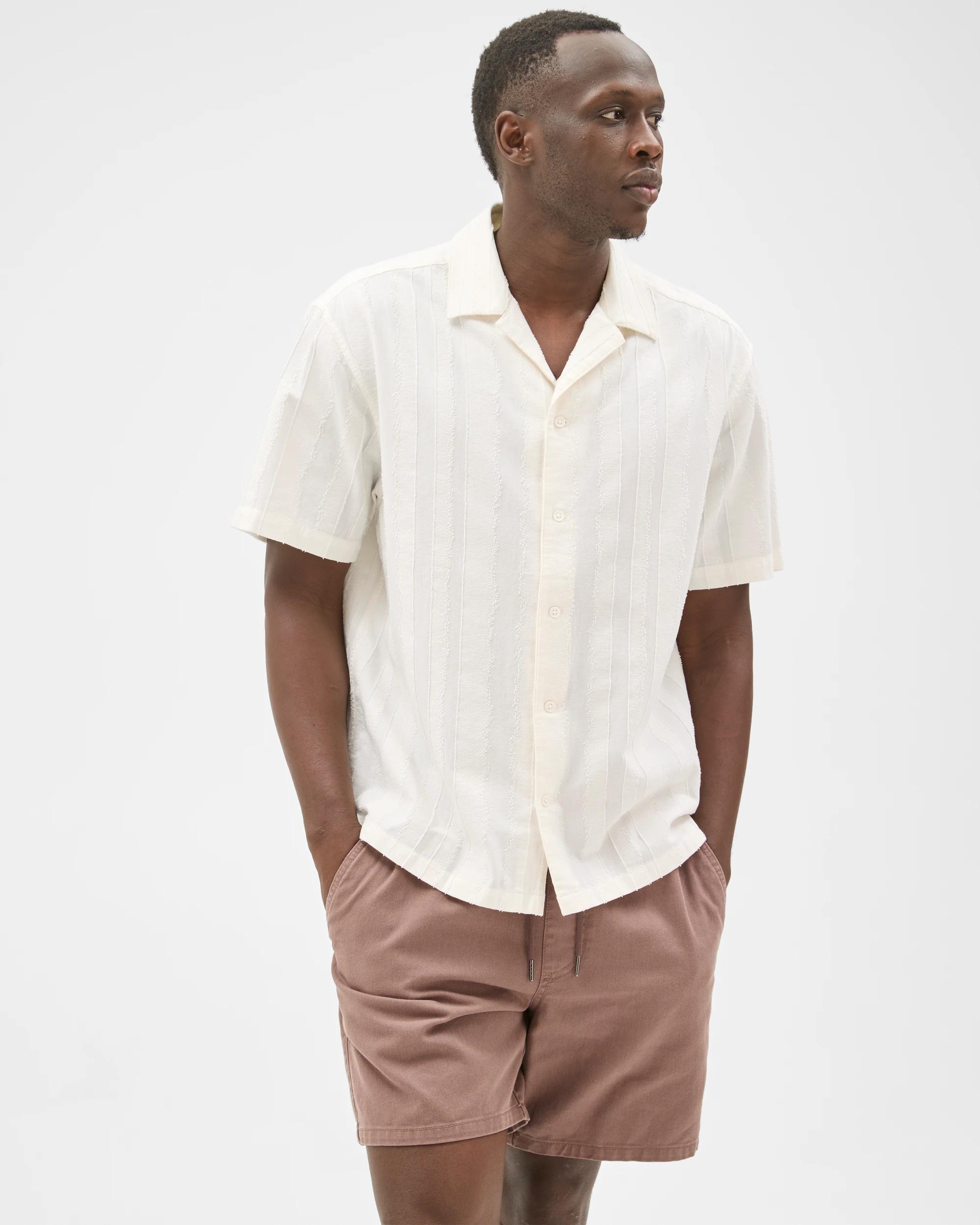 2 Commons Cotton Burnout Short Sleeve Shirt CLOUD WHITE, 2 of 6