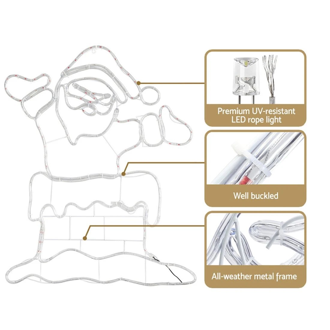 5 Jingle Jollys Christmas Lights 101cm Santa 248 Led Decorations
 - Red, 5 of 7