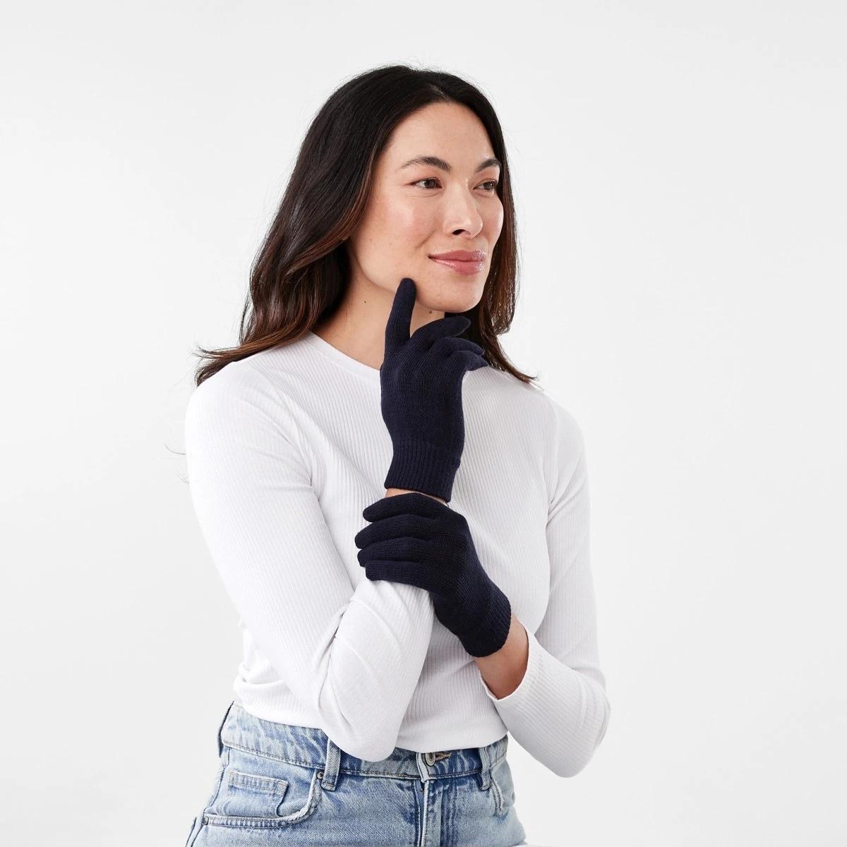 3 Touchscreen Gloves Fluid Navy, 3 of 3