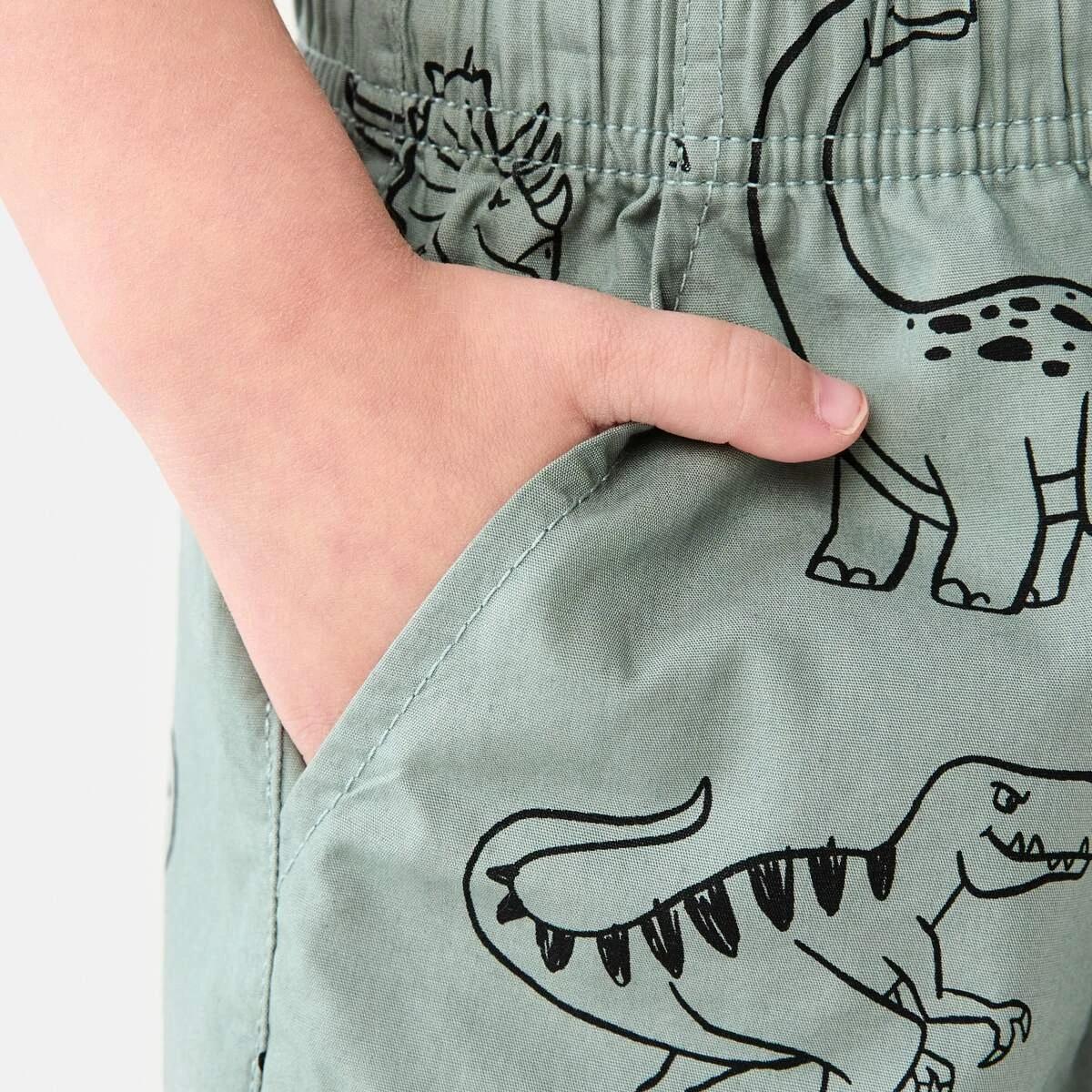 3 Poplin Shorts SKETCHY DINOS GREEN, 3 of 6