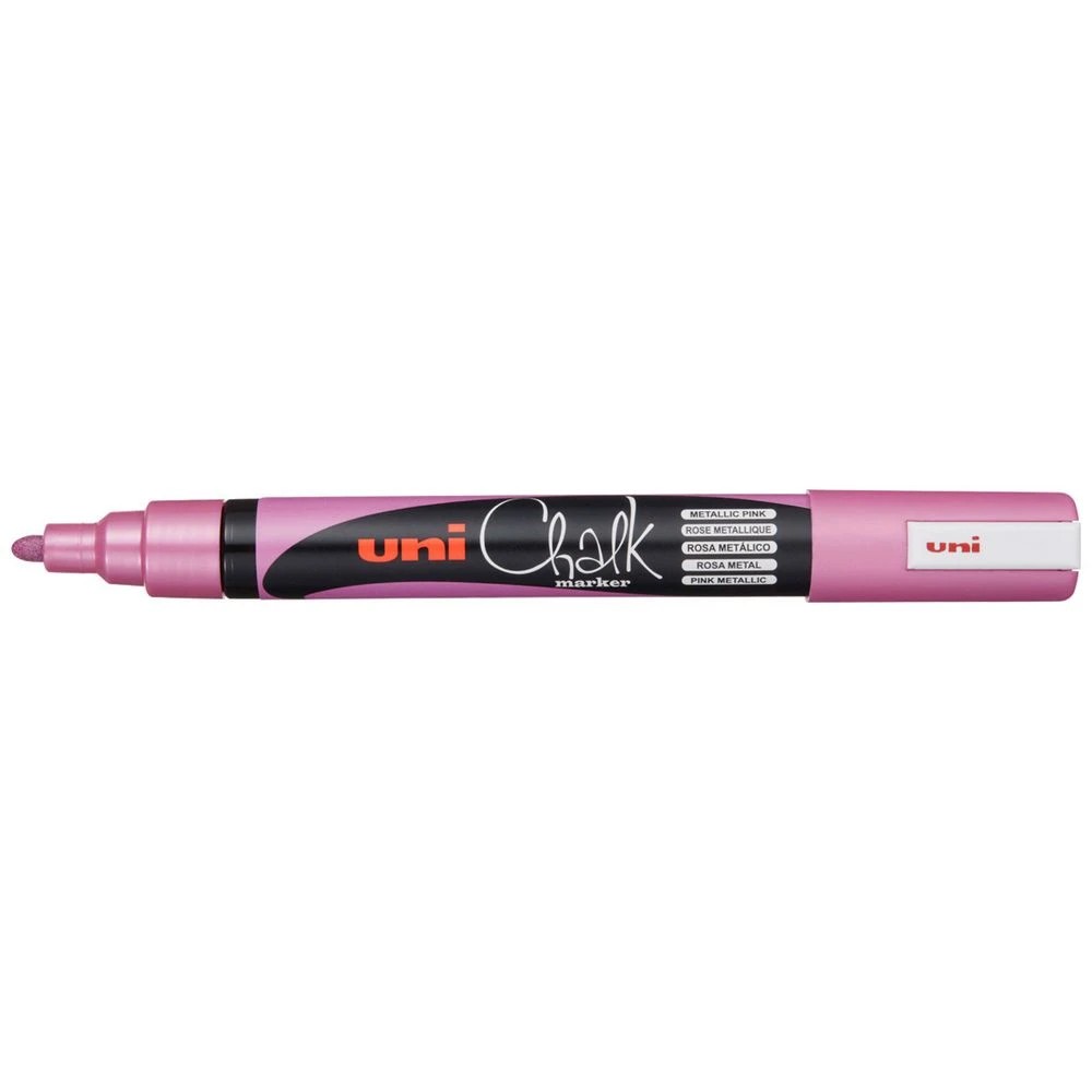 1 Uni Liquid Chalk Marker Bullet Tip Metallic Pink, 1 of 2