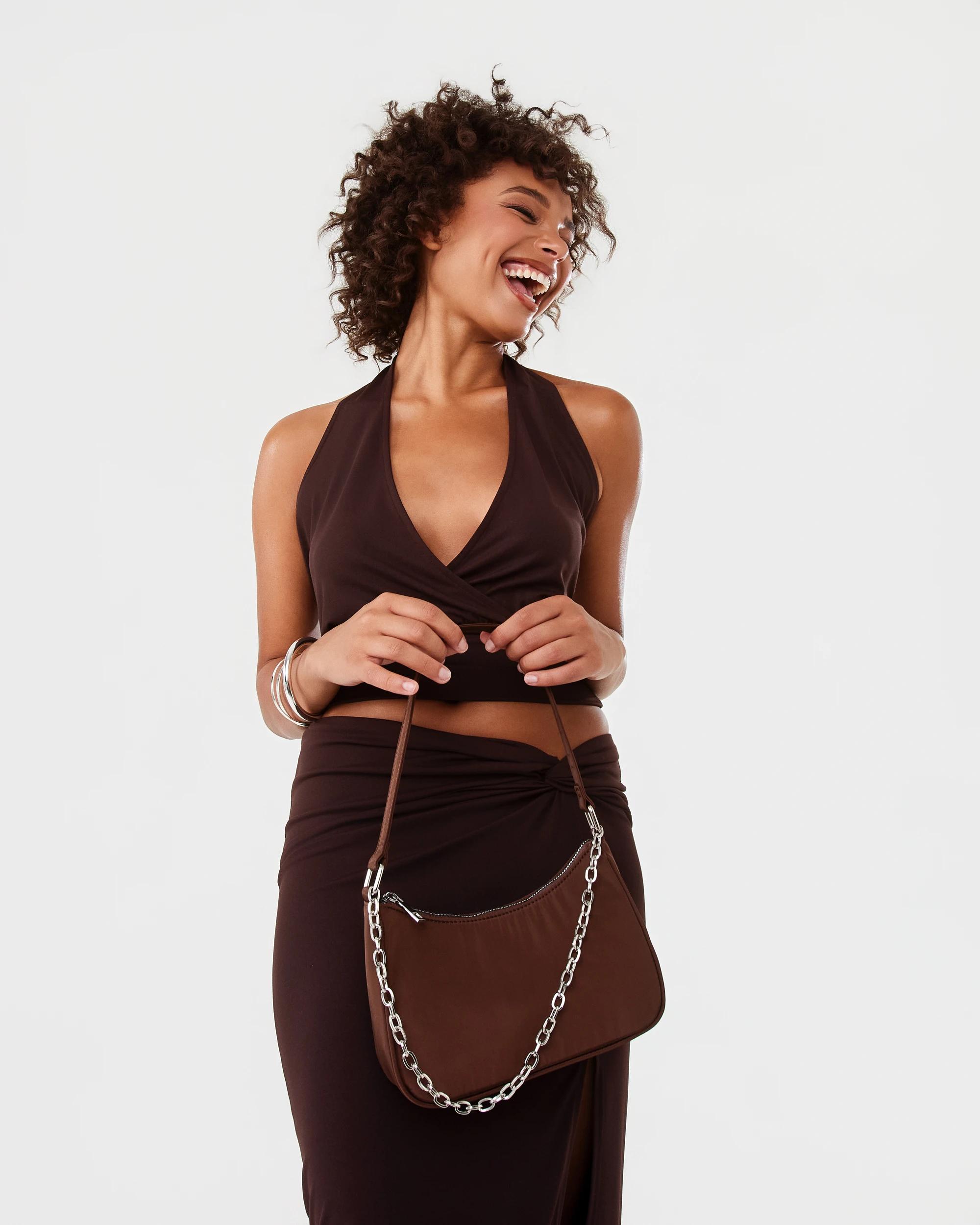 8 Jersey Halter Wrap Top Choc Plum, 8 of 9