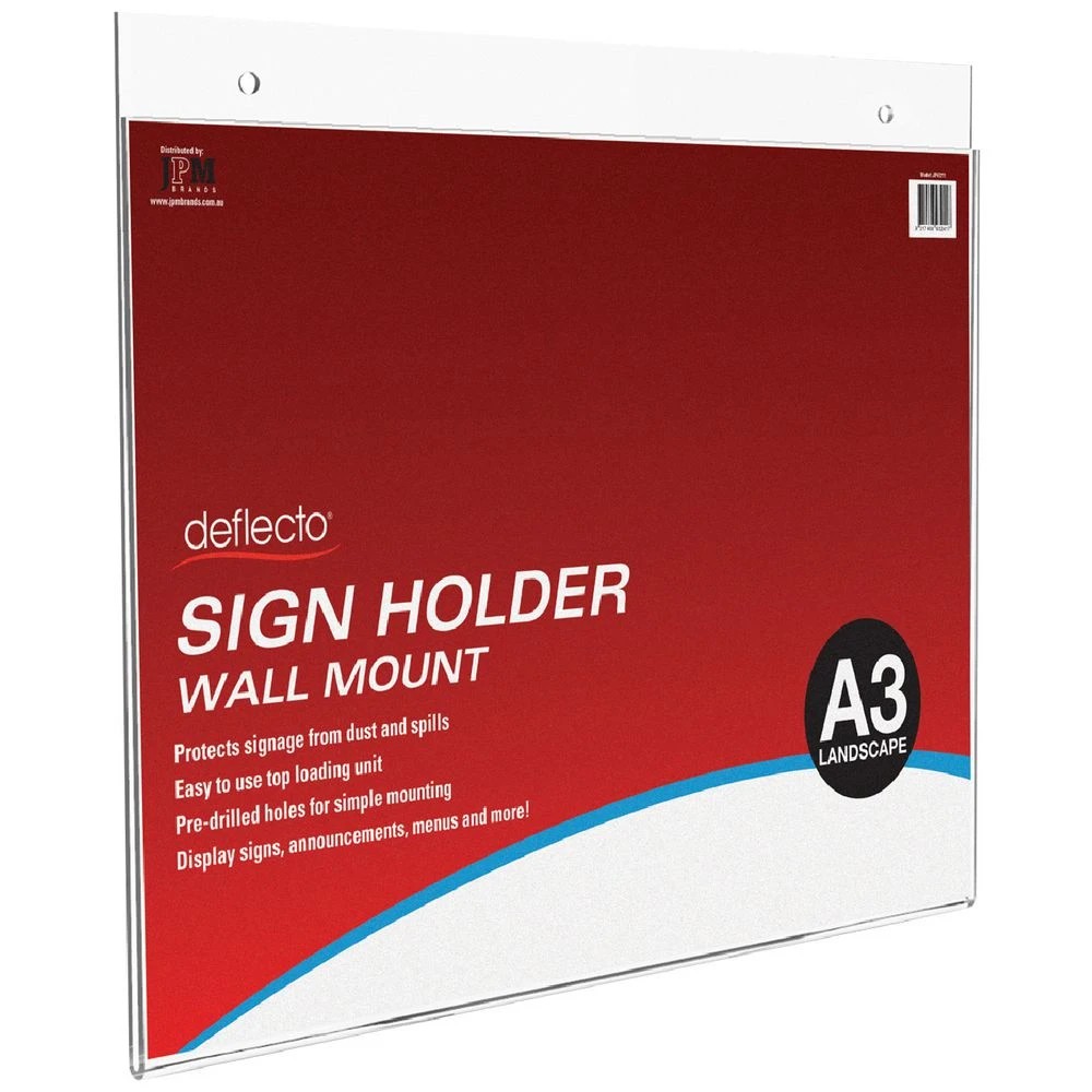 1 Deflecto Wall Mount A3 Sign Holder Landscape, 1 of 1