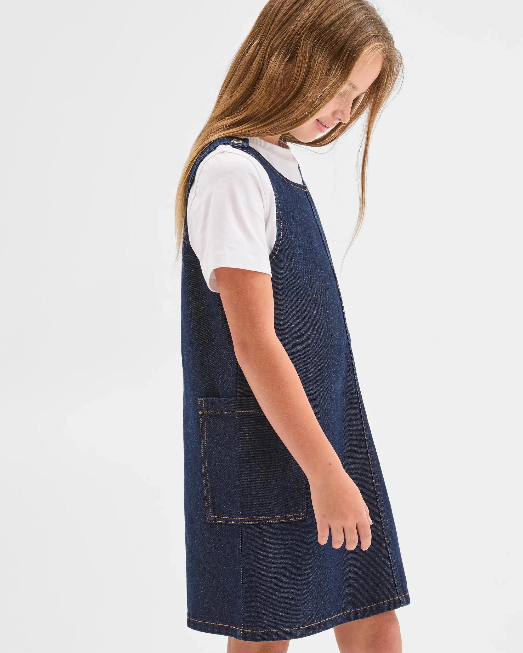 3 Target Denim Denim Woven Pinafore Dress INDIGO, 3 of 5