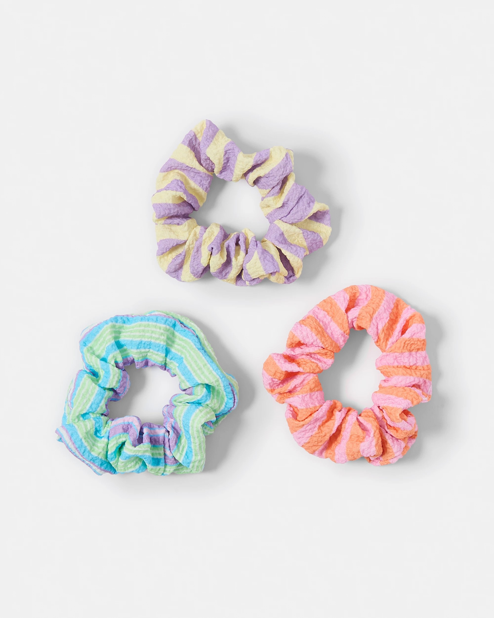 2 3 Pack Bright Stripe Hair Scrunchies, 2 of 5