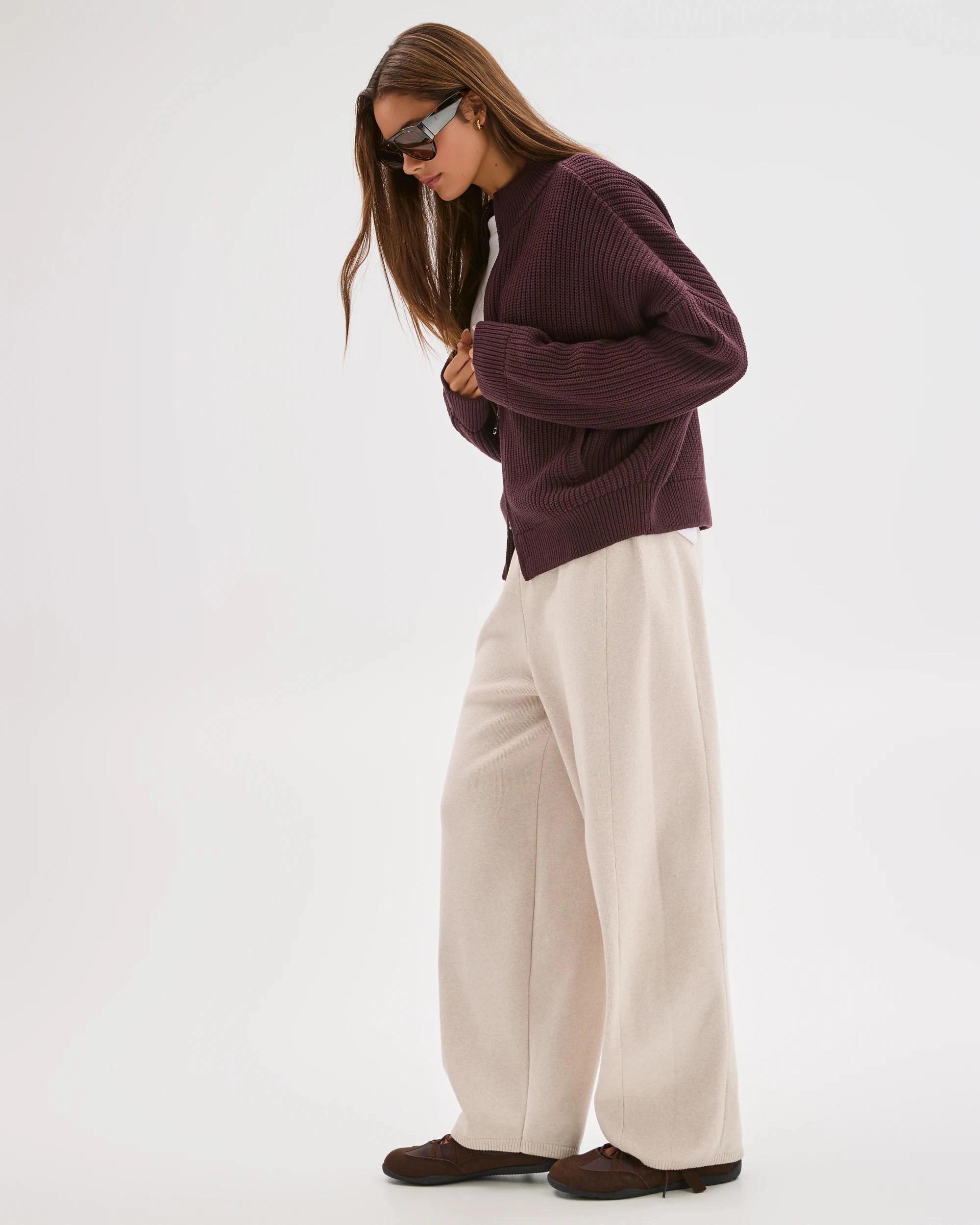 3 Lily Loves Australian Cotton Blend Lounge Knit Pants OATMARLE, 3 of 7