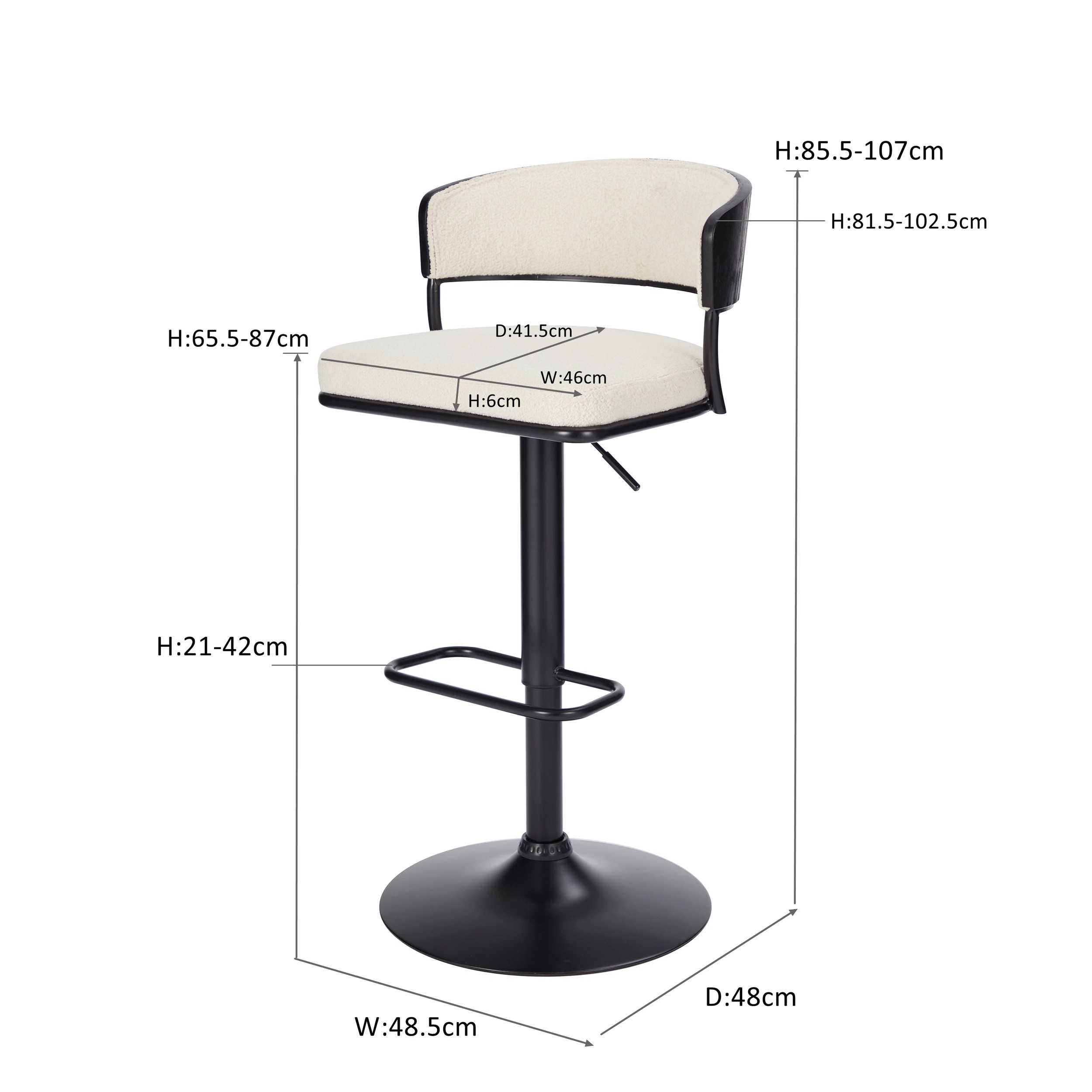 10 IHOMDEC Adjustable Swivel Bar Stools - White - White, 10 of 10