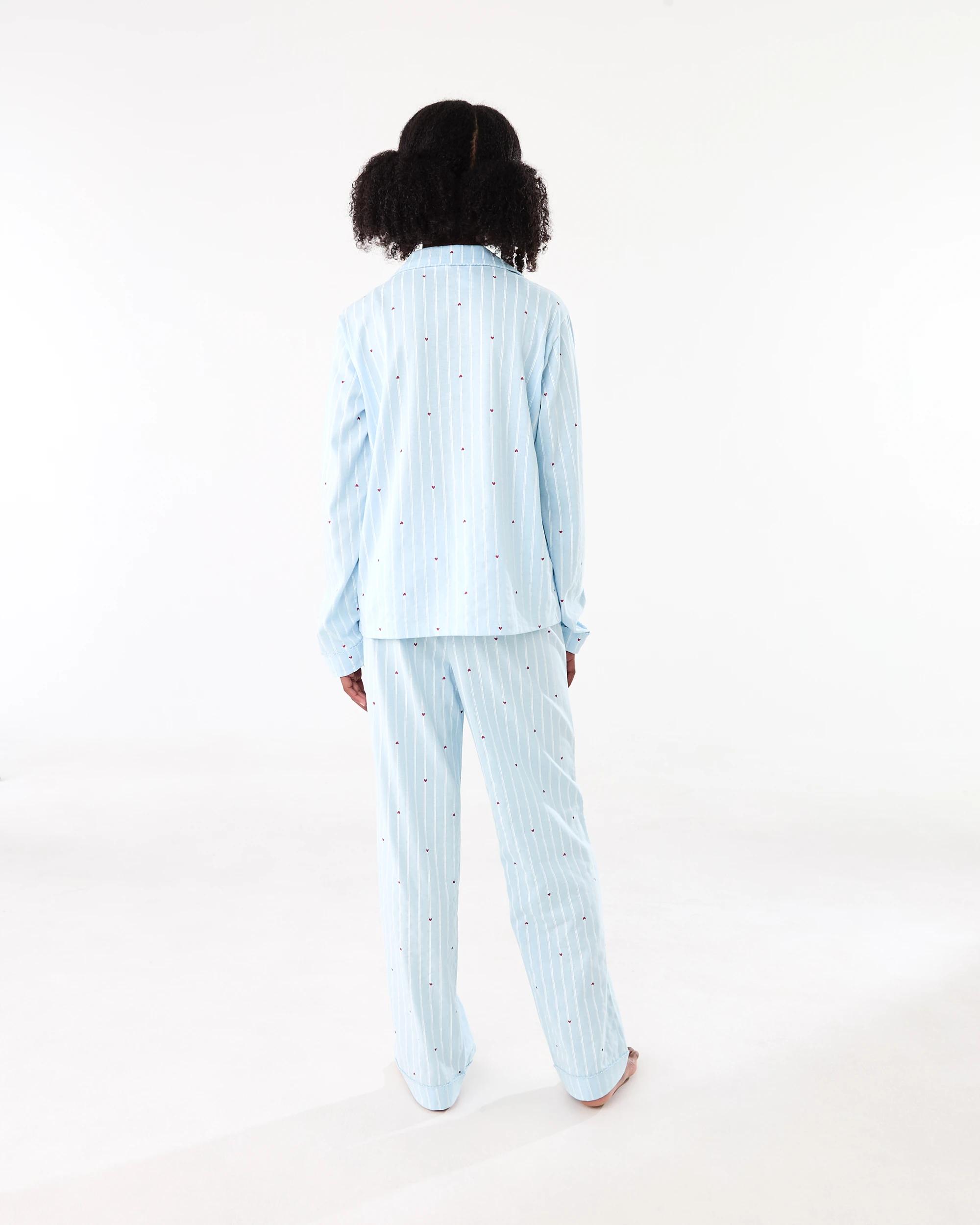 2 Button Through Pyjama Set Blu Strp, 2 of 7