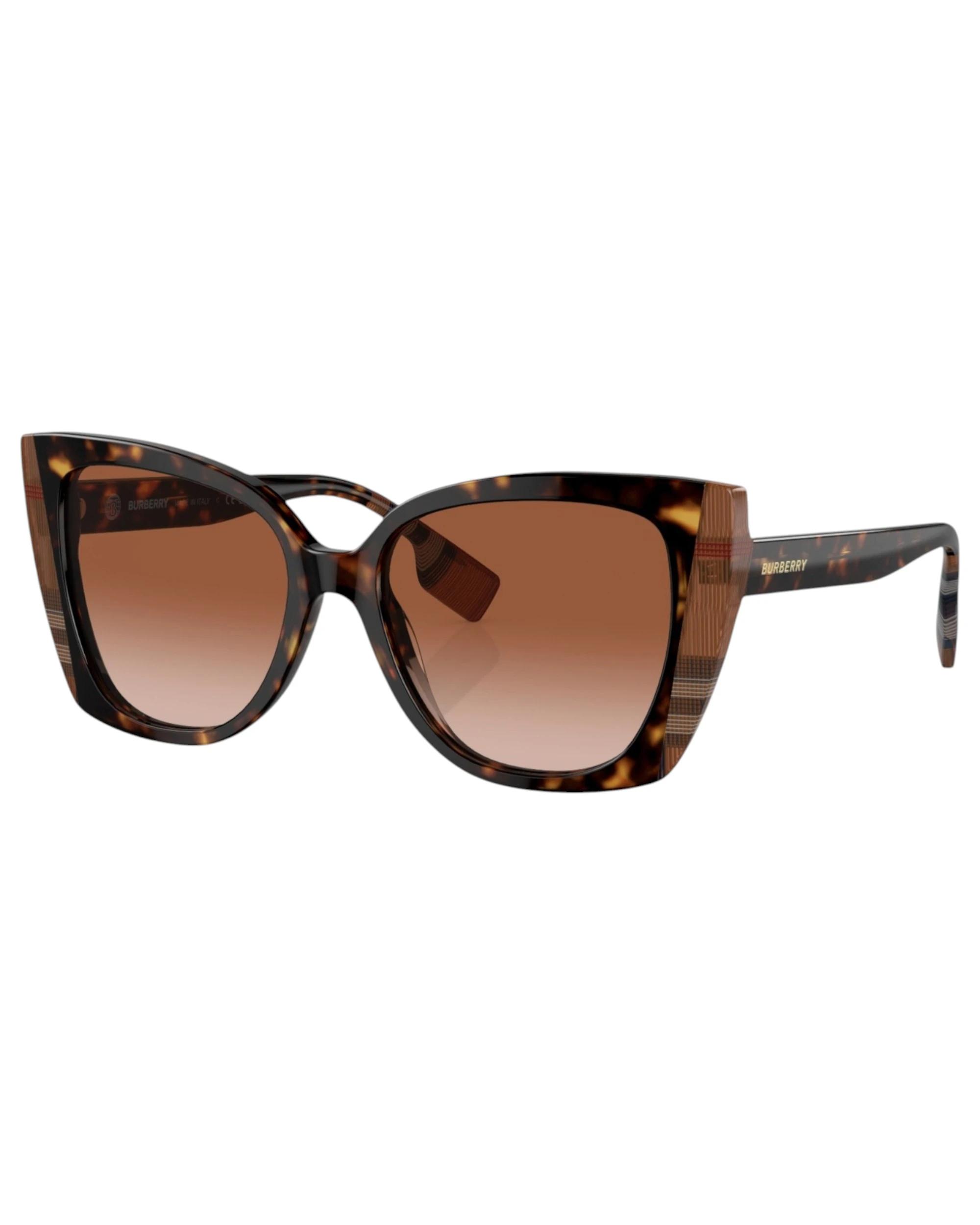 1 Burberry Womens Sunglasses Meryl BE4393 Dark Havana/ Check Brown Sunnies DARK HAVANA/CHECK BROWN, 1 of 5