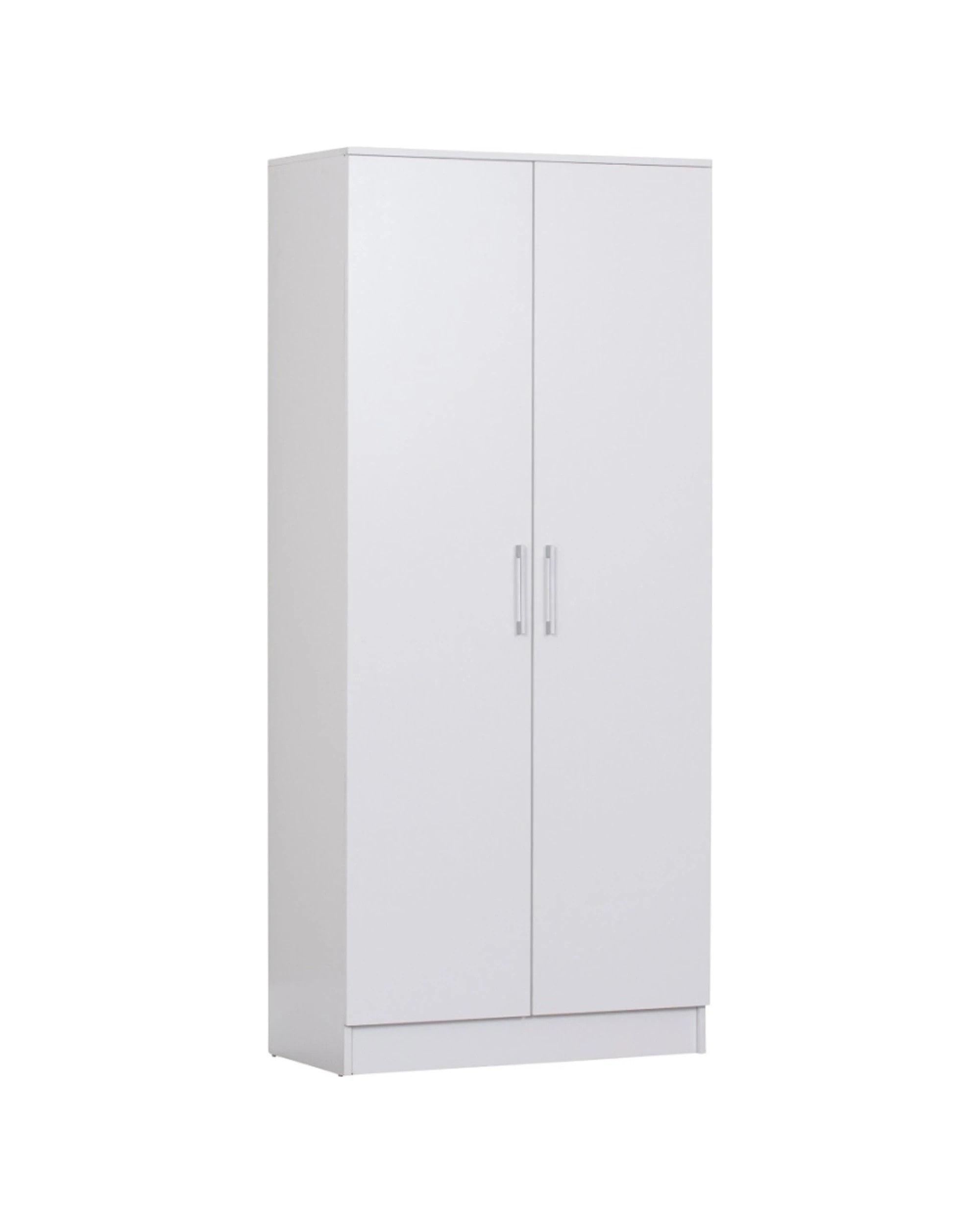 1 Alpine Bay Multipurpose Broom Cupboard 2 Door Storage Shelves Unit - White, 1 of 7