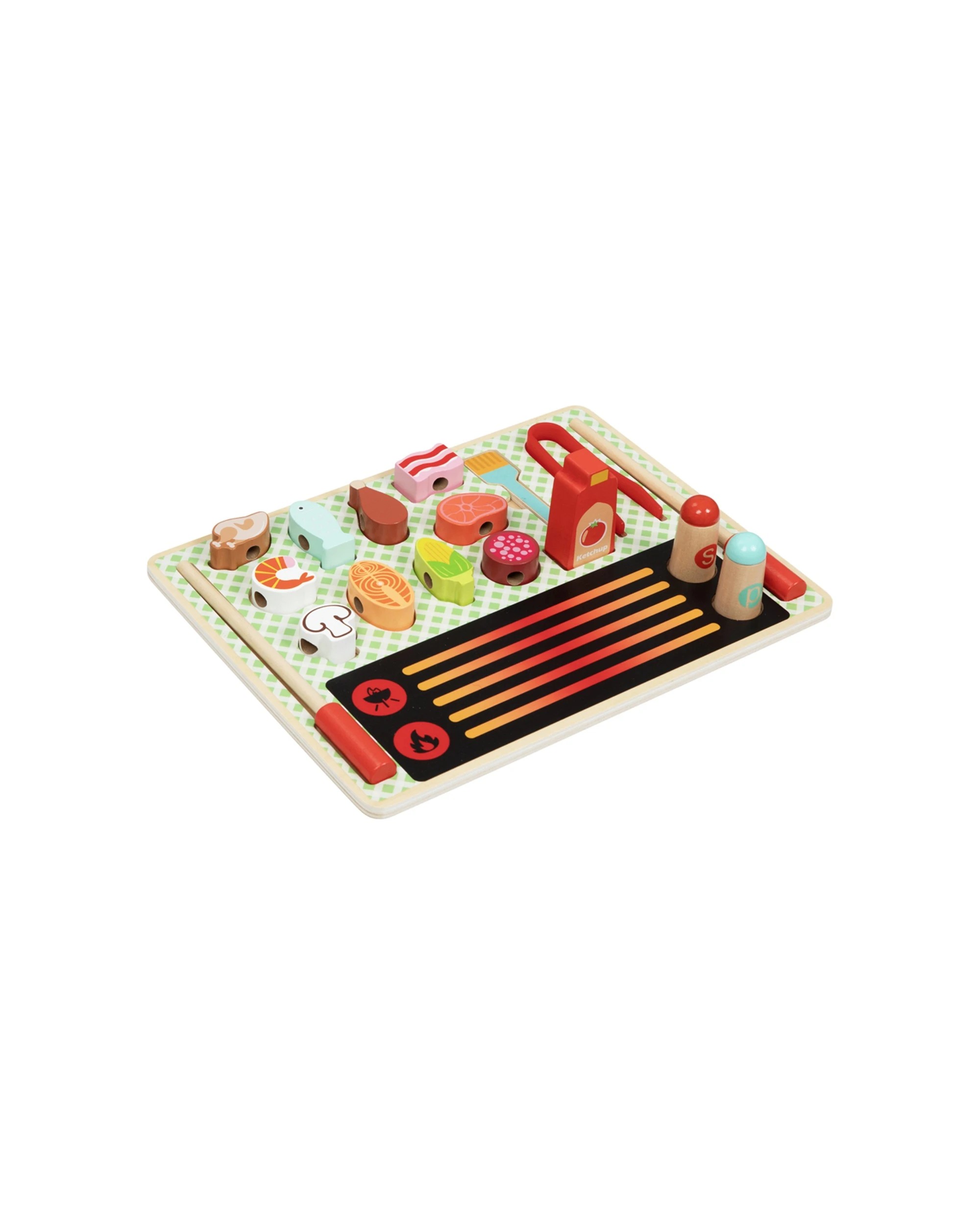3 Tooky Toy Grill Play Pretend Wooden Interactive Fun Play Set Kids Children - Multi, 3 of 7