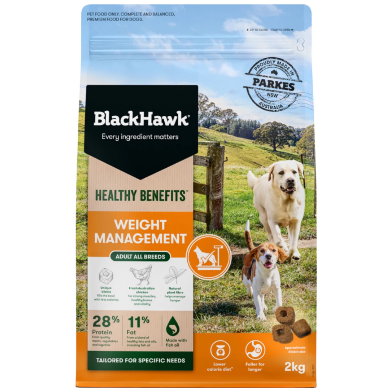 1 Black Hawk Healthy Benefits Weight Management Adult Dog Dry Food - 2kg, 1 of 2