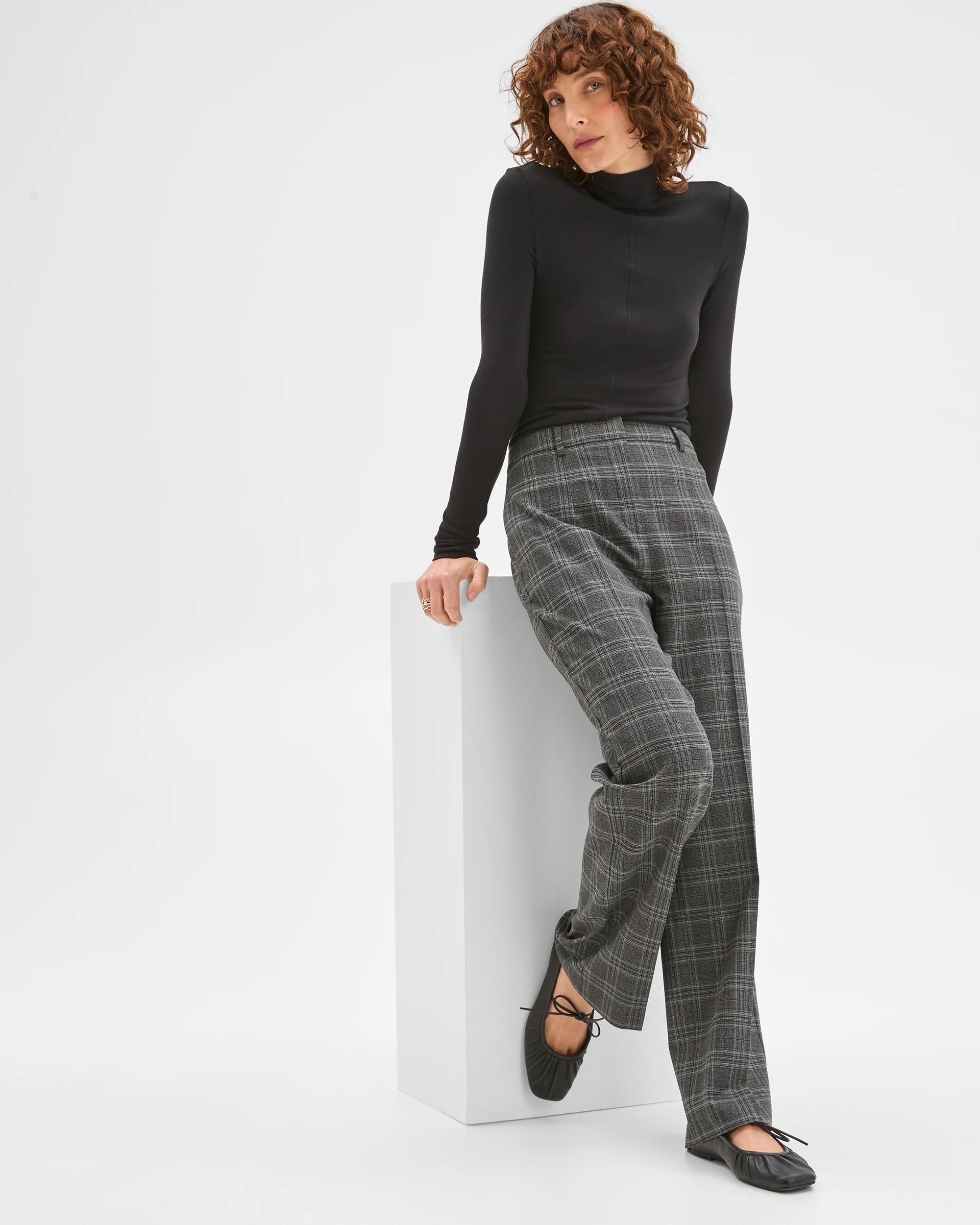 2 Preview Tailored Straight Leg Pants CHARCOAL CHECK, 2 of 7