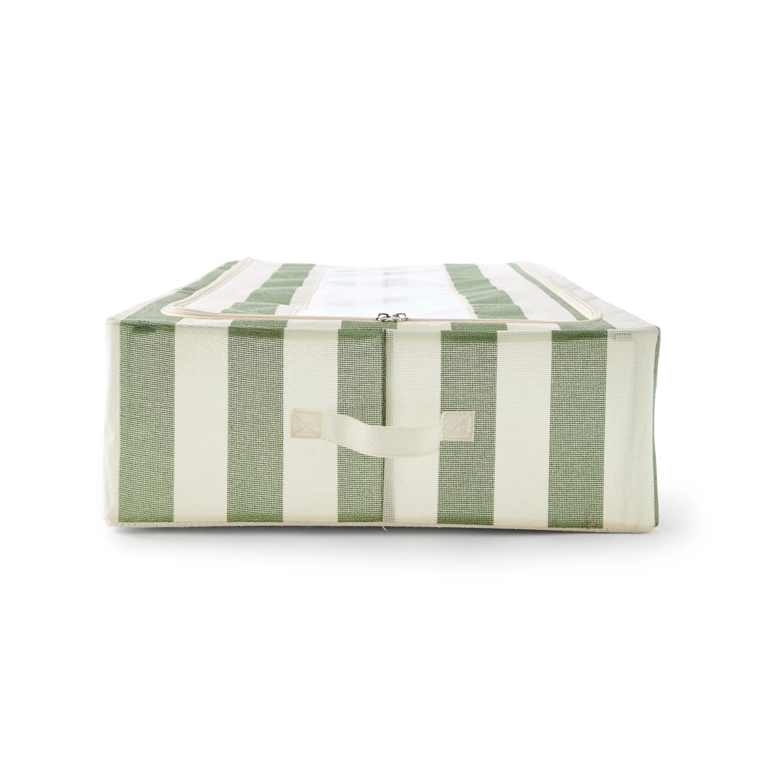 6 Linen Look Underbed Collapsible Box - Green Stripe, 6 of 8