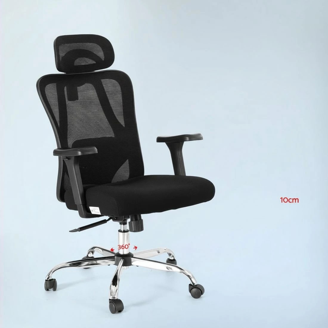 6 Artiss Ergonomic Mesh Office Chair - Black, 6 of 6