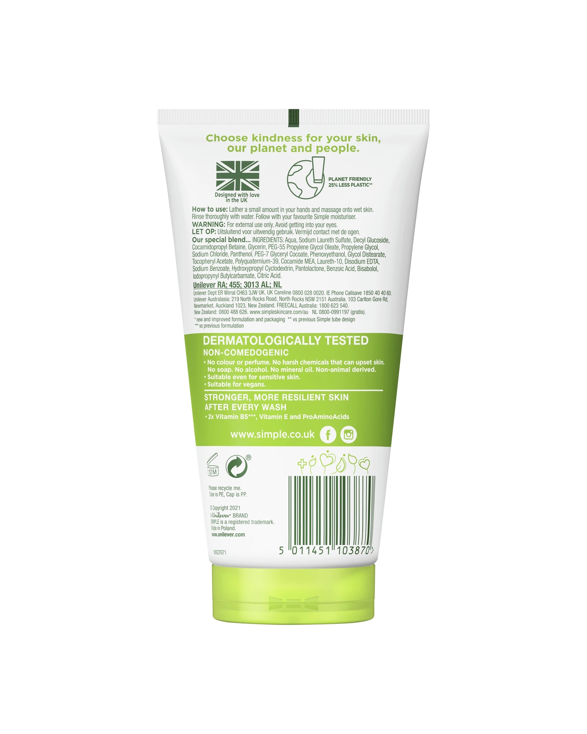 2 Simple Moisturising Facial Wash 150ml, 2 of 7