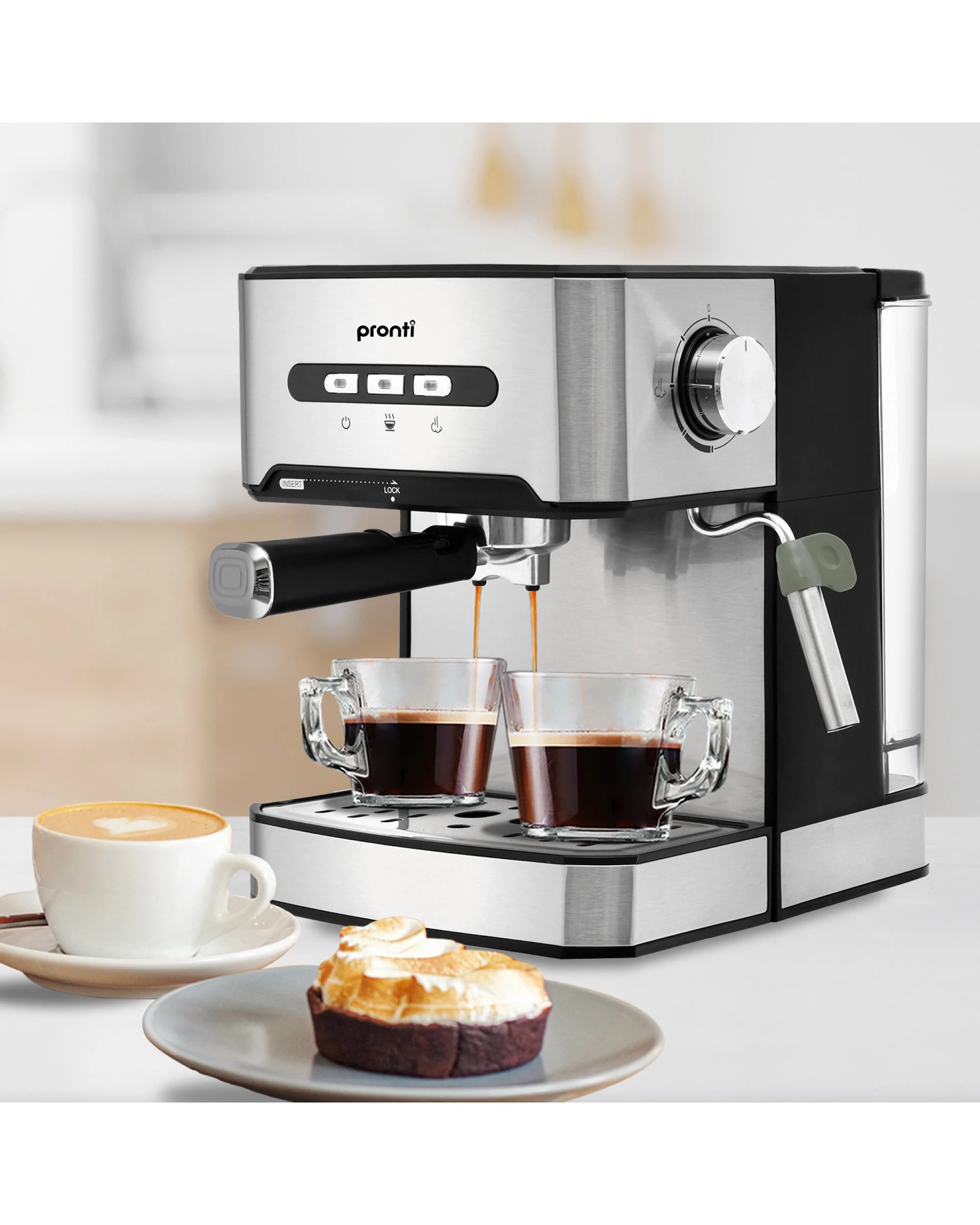 2 Pronti 1.6L Automatic Coffee Espresso Machine with Steam Frother, 2 of 7