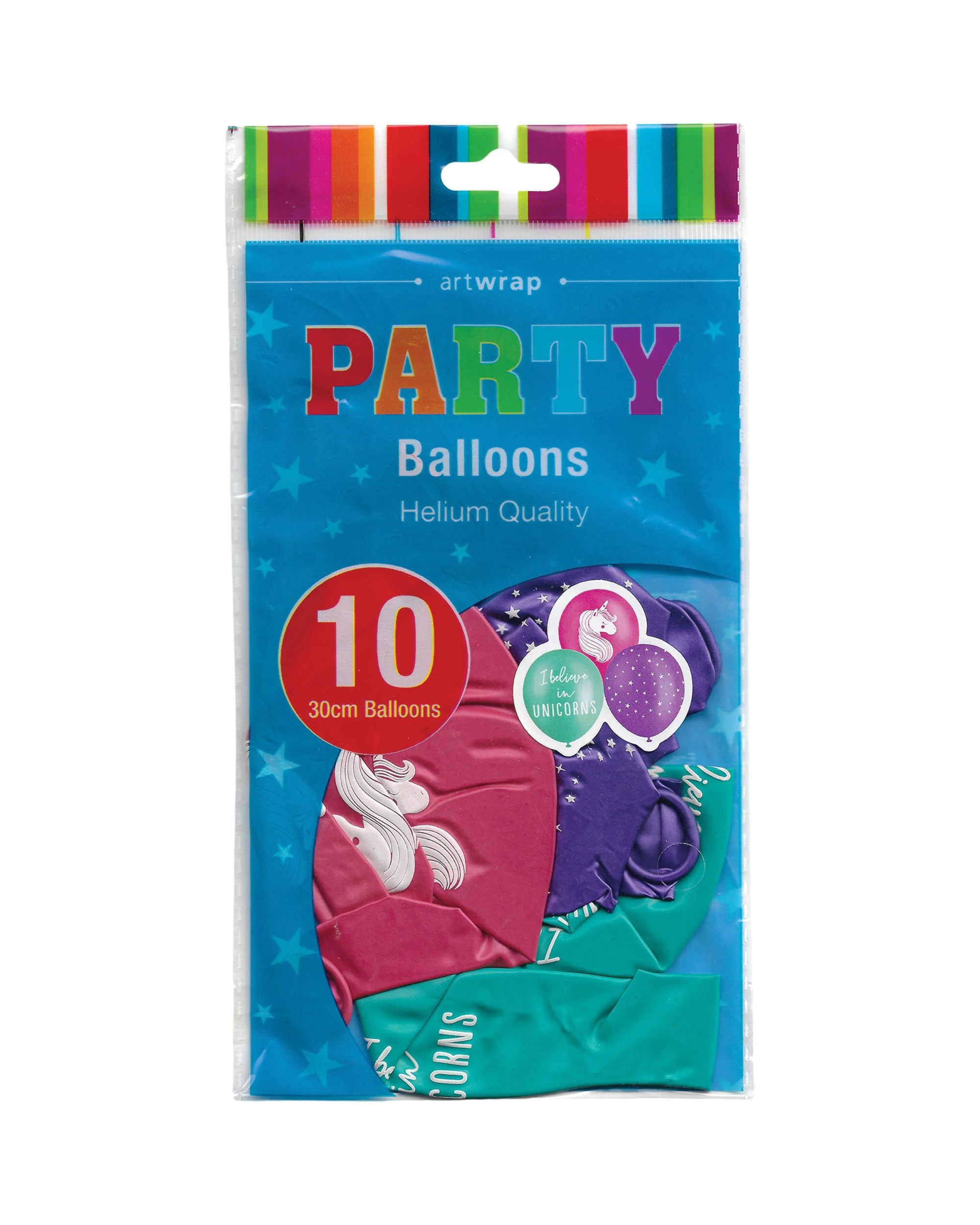 2 Artwrap Unicorn Sparkle and Stars Balloons Pack of 10 - Pink, 2 of 3