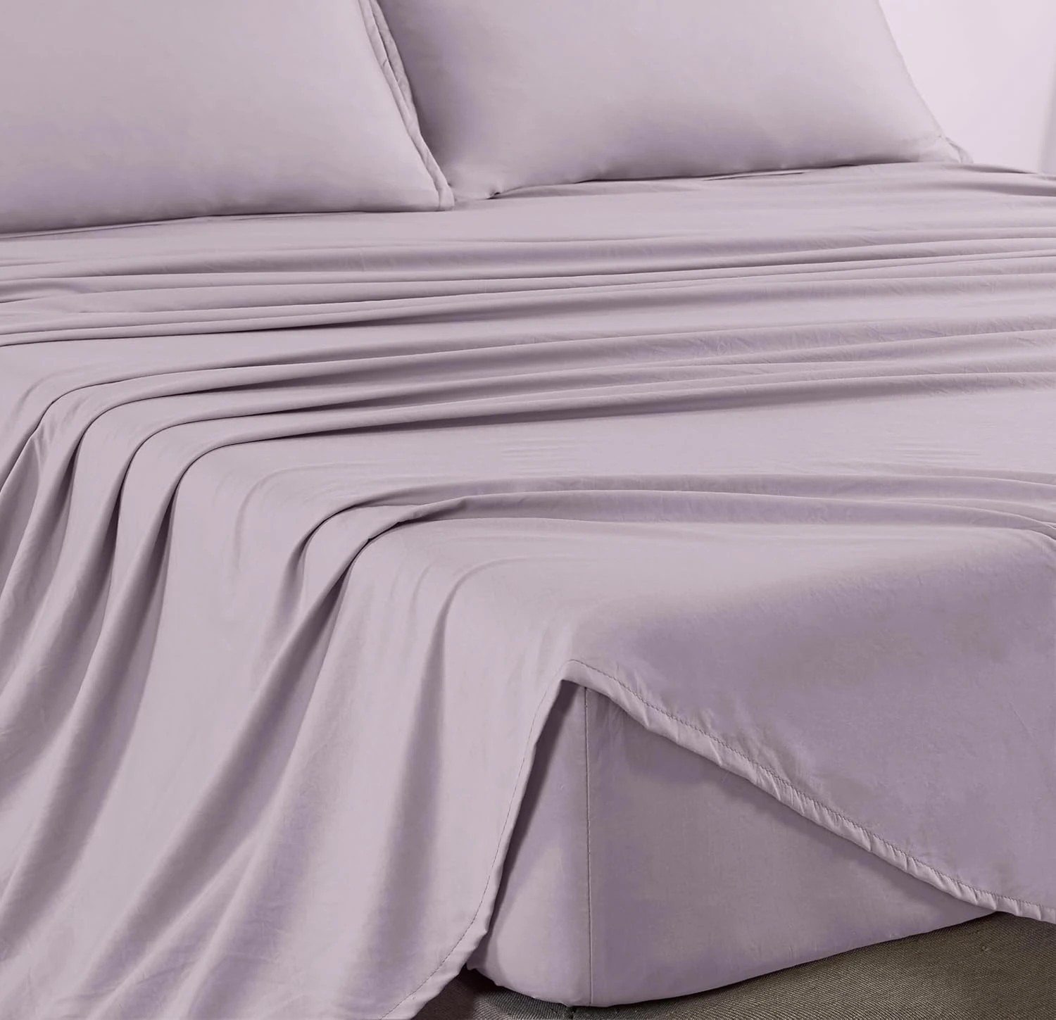 2 CleverPolly 100% Vintage Washed Microfibre Sheet Set - Lilac - Double Bed, 2 of 5