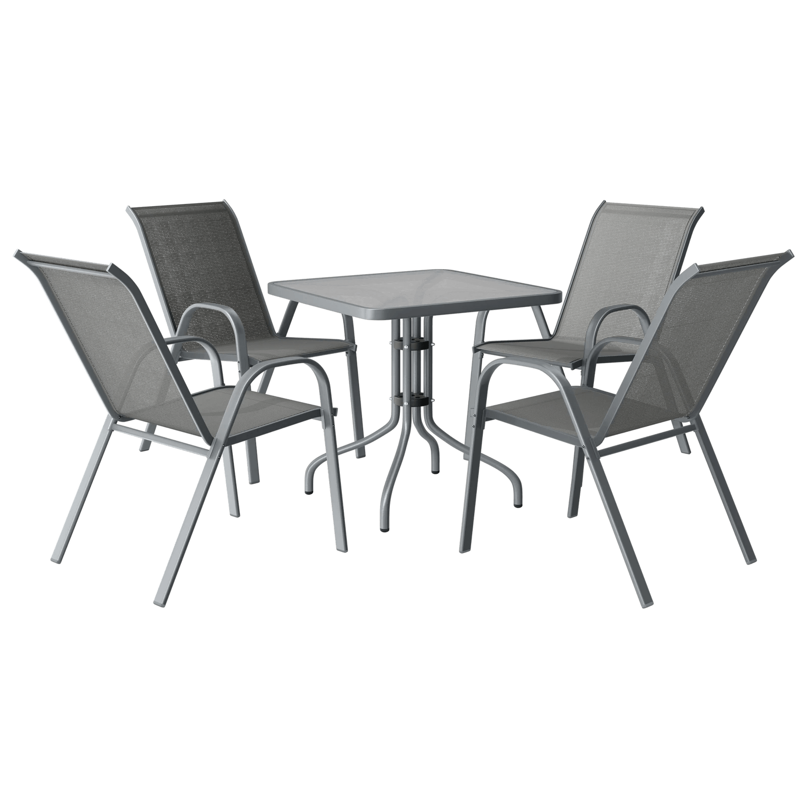 10 Alfordson 5PCS Outdoor Furniture Patio Table and Chairs Set Garden Square - Grey, 10 of 10