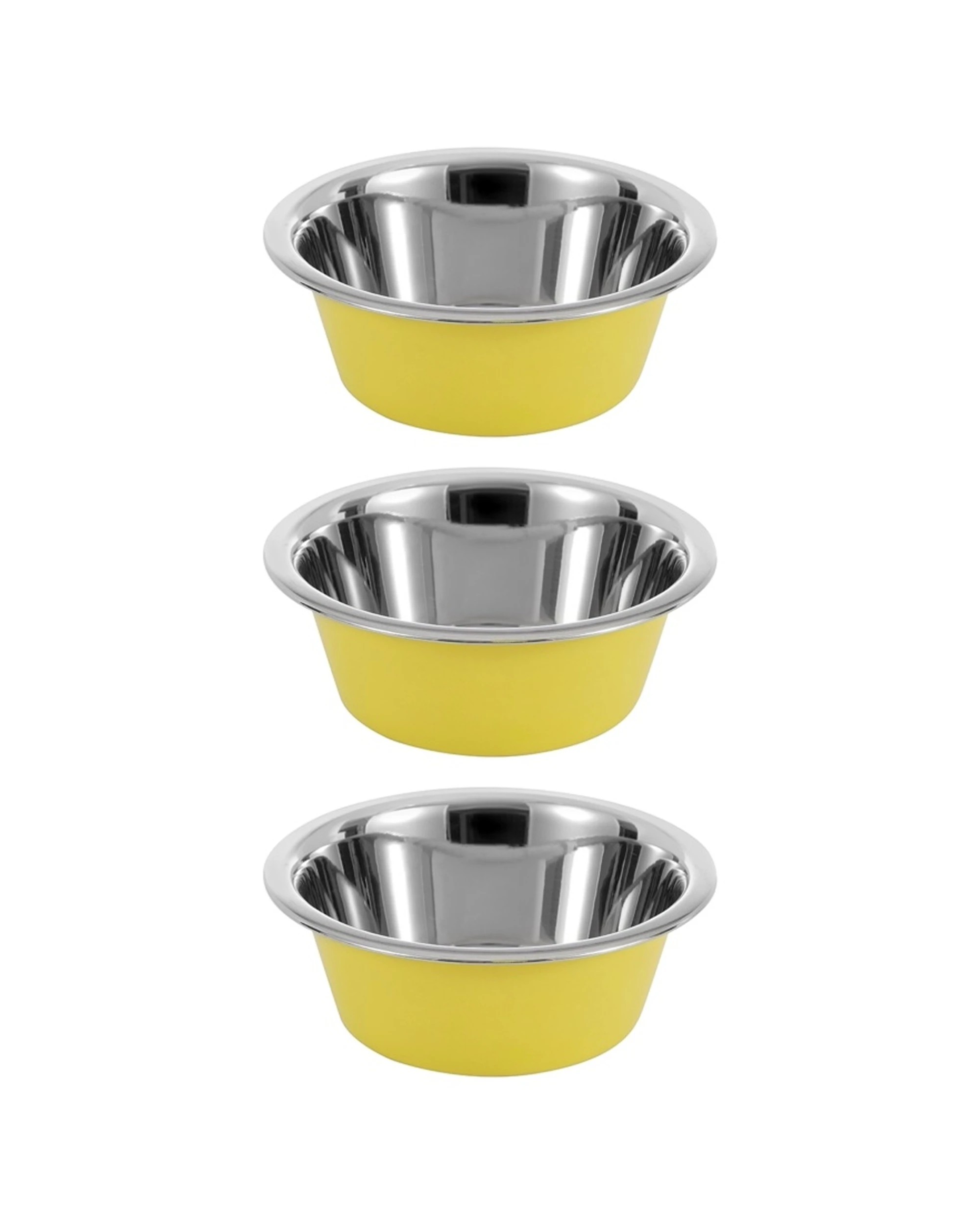 1 Paws And Claws 3pk Stainless Steel Cat Dog Food Drink Bowl 600ml Set - Multi, 1 of 9