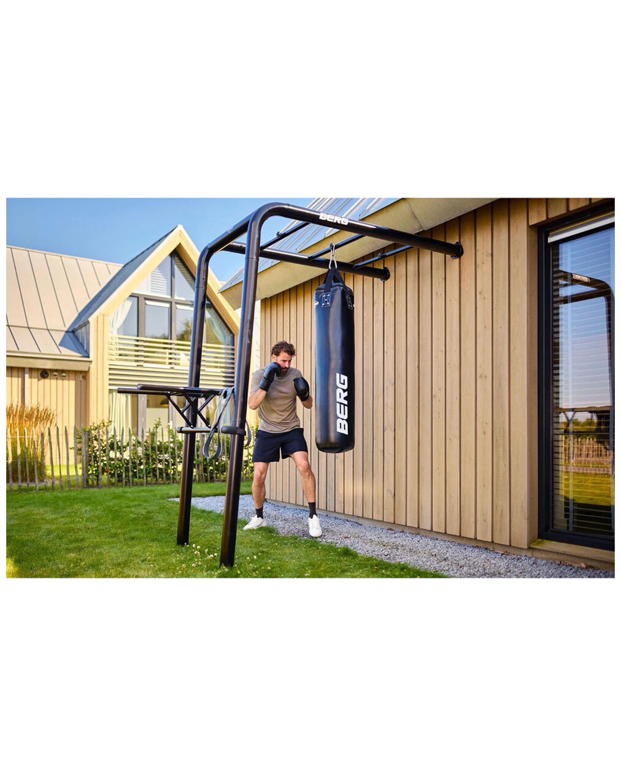 3 Berg Playbase Steel Outdoor Dip Bar 101x64cm Upper Body Workout Home Gym - Black, 3 of 4