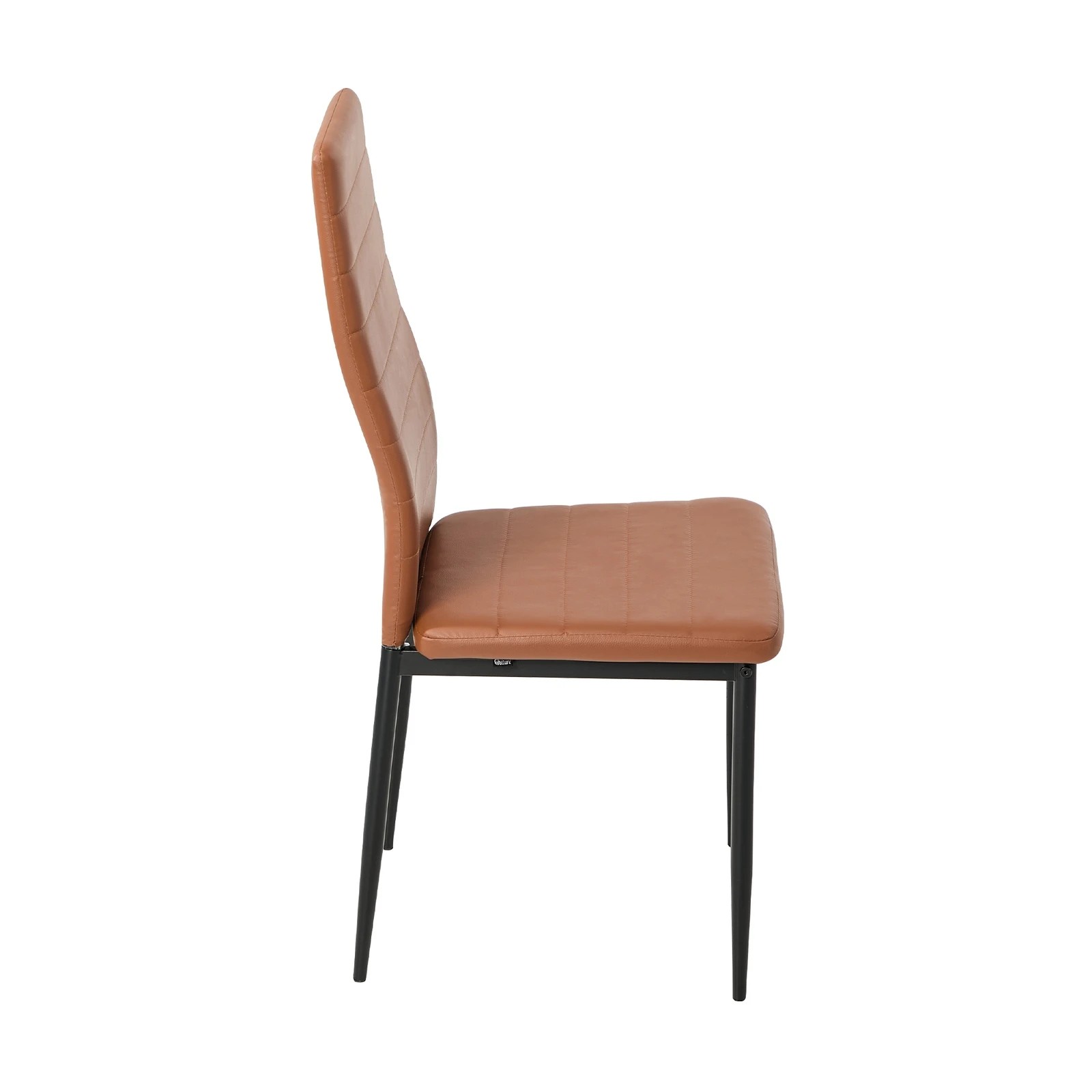 9 Oikiture 6PCS Dining Chairs High-Back Kitchen Chair Padded Faux Leather- Brown, 9 of 10